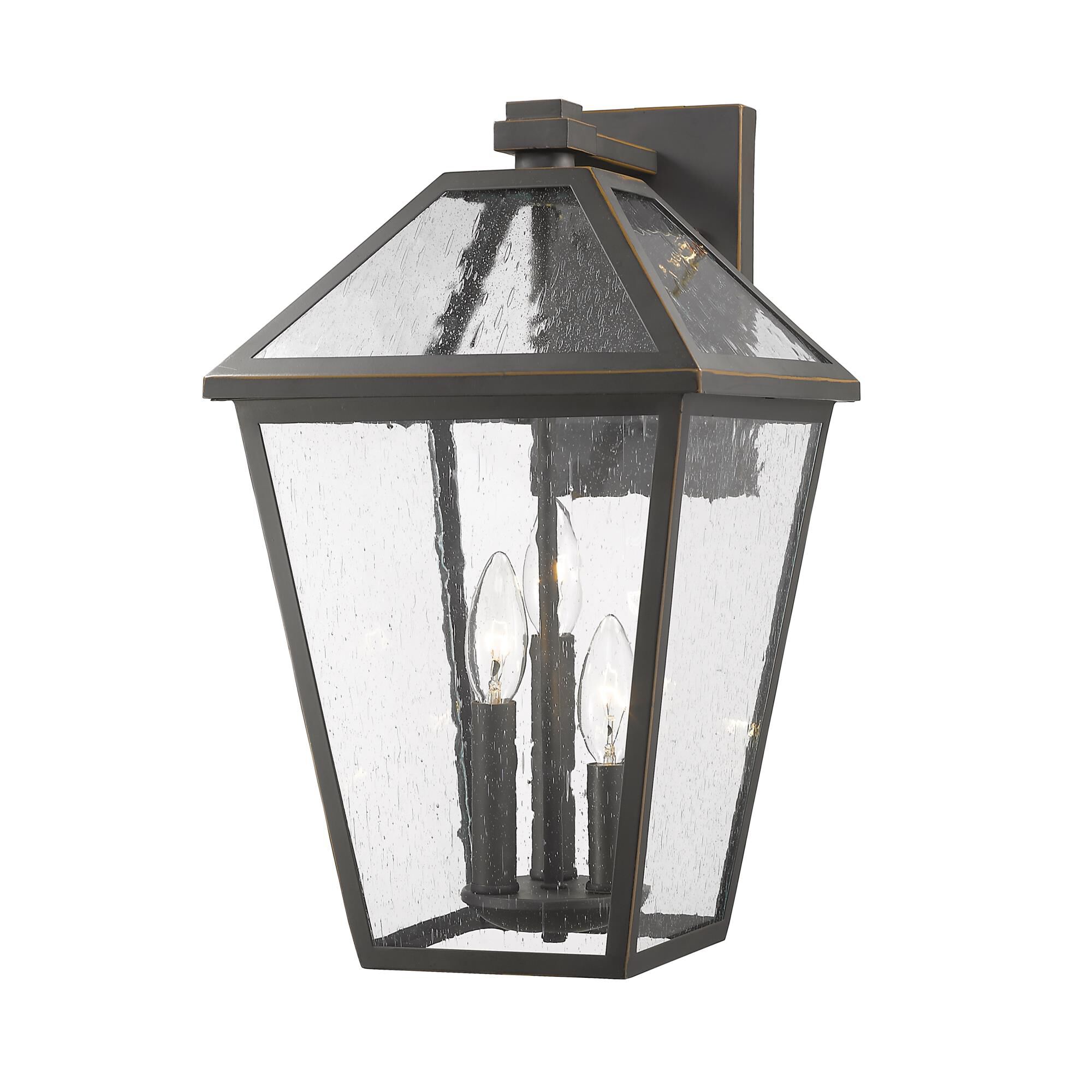 Shown in Rubbed Bronze finish and Glass shade