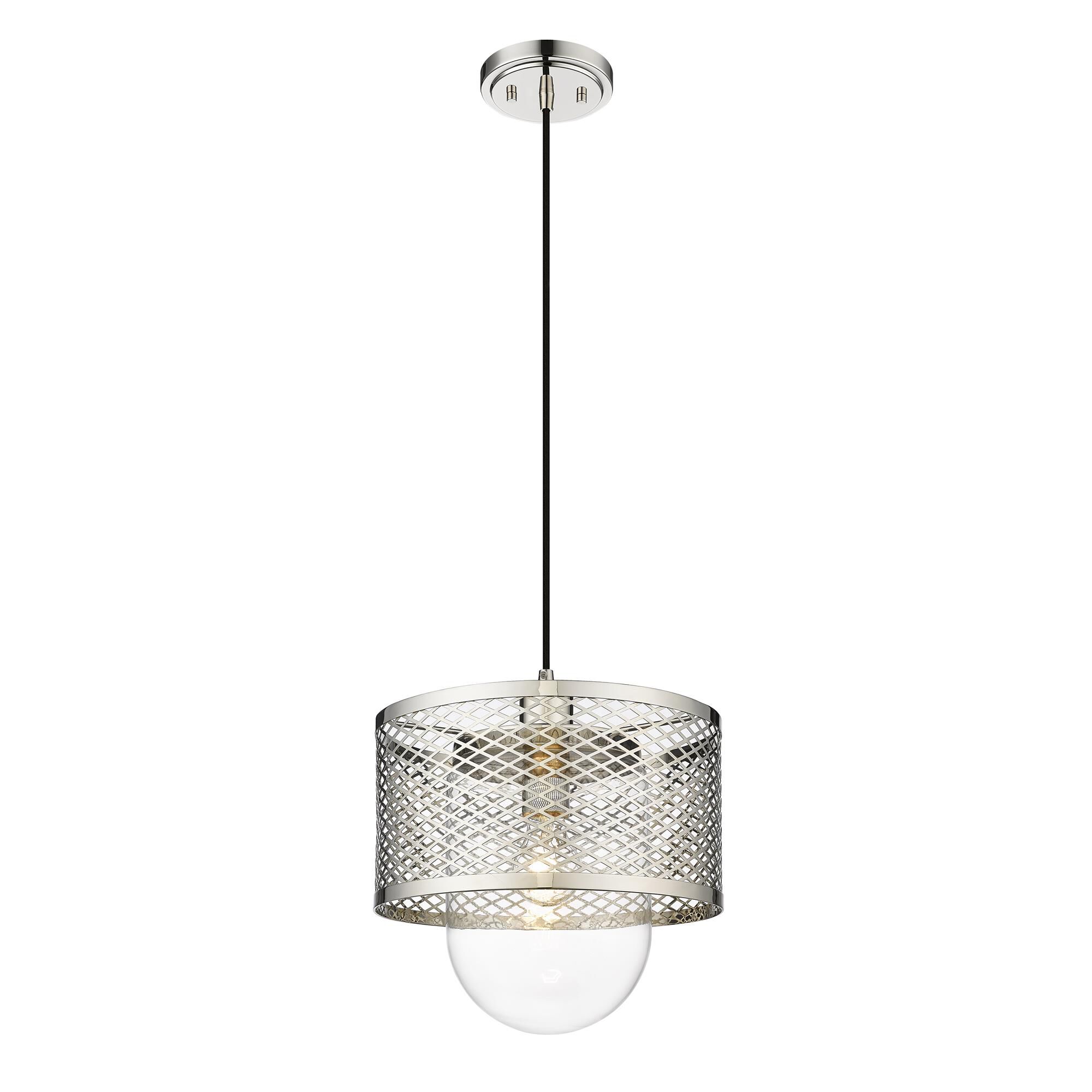 Shown in Polished Nickel finish and Clear glass
