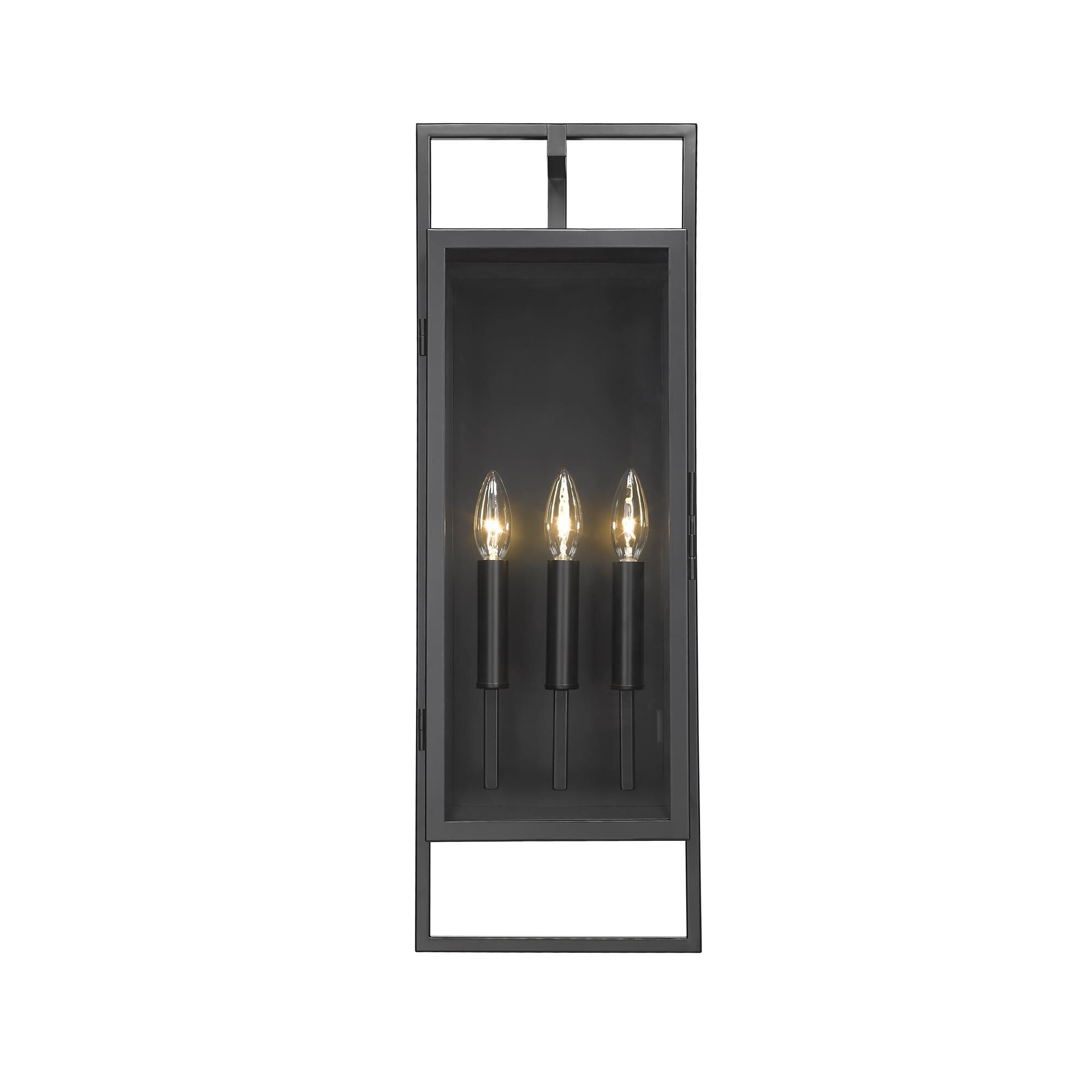Shown in Black finish and Glass shade