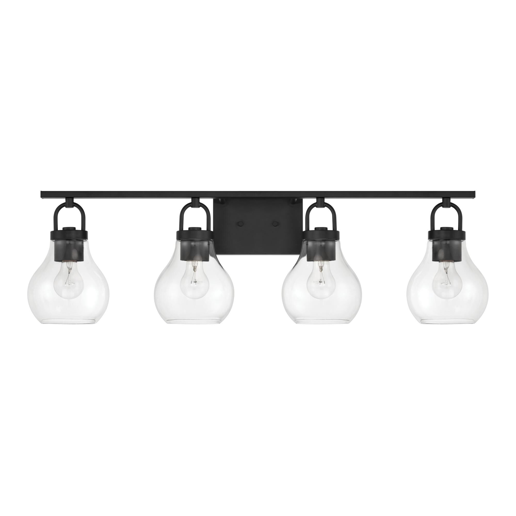 Shown in Matte Black finish and Clear glass