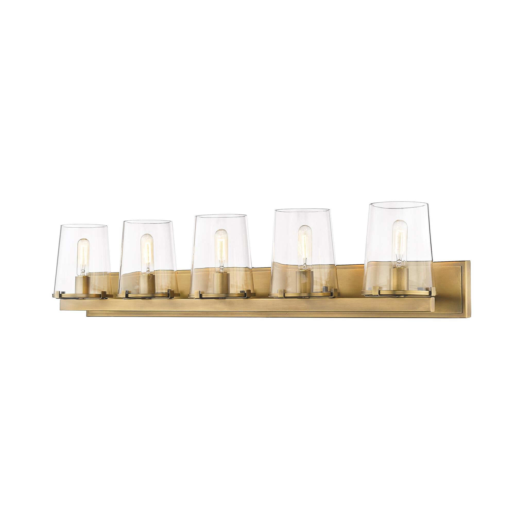 Shown in Rubbed Brass finish and Glass shade