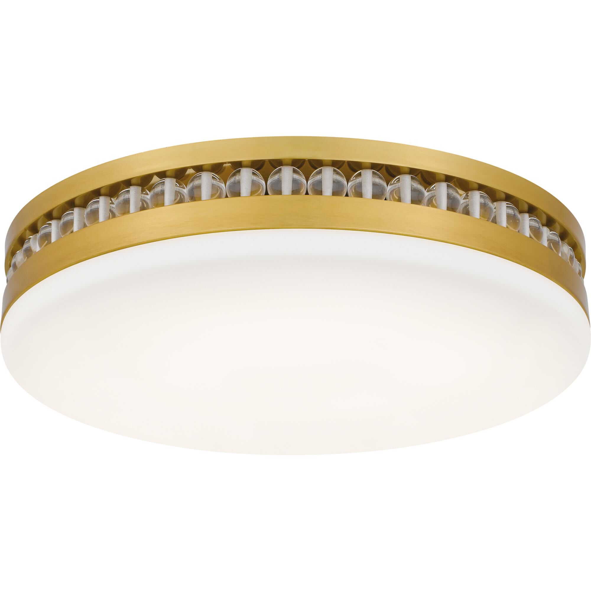 Shown in Brushed Gold finish and Opal Etched Glass shade