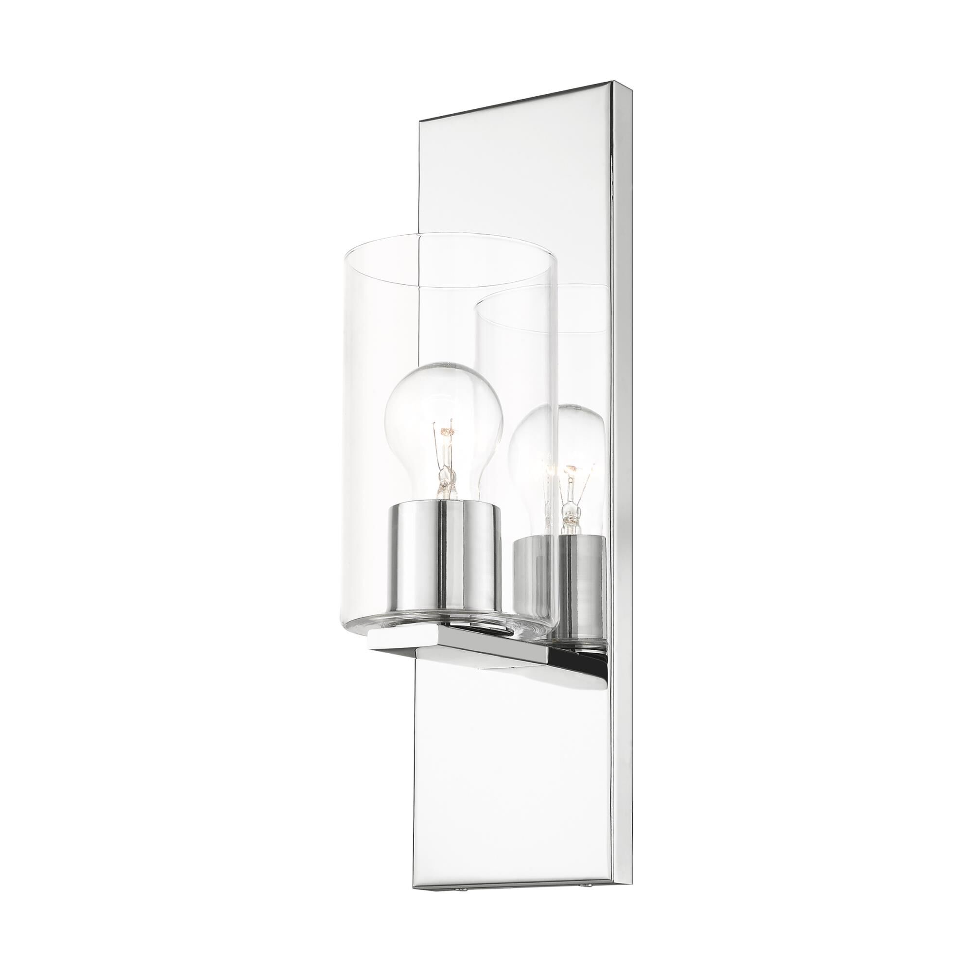 Shown in Polished Chrome finish and Clear glass and Clear Glass shade