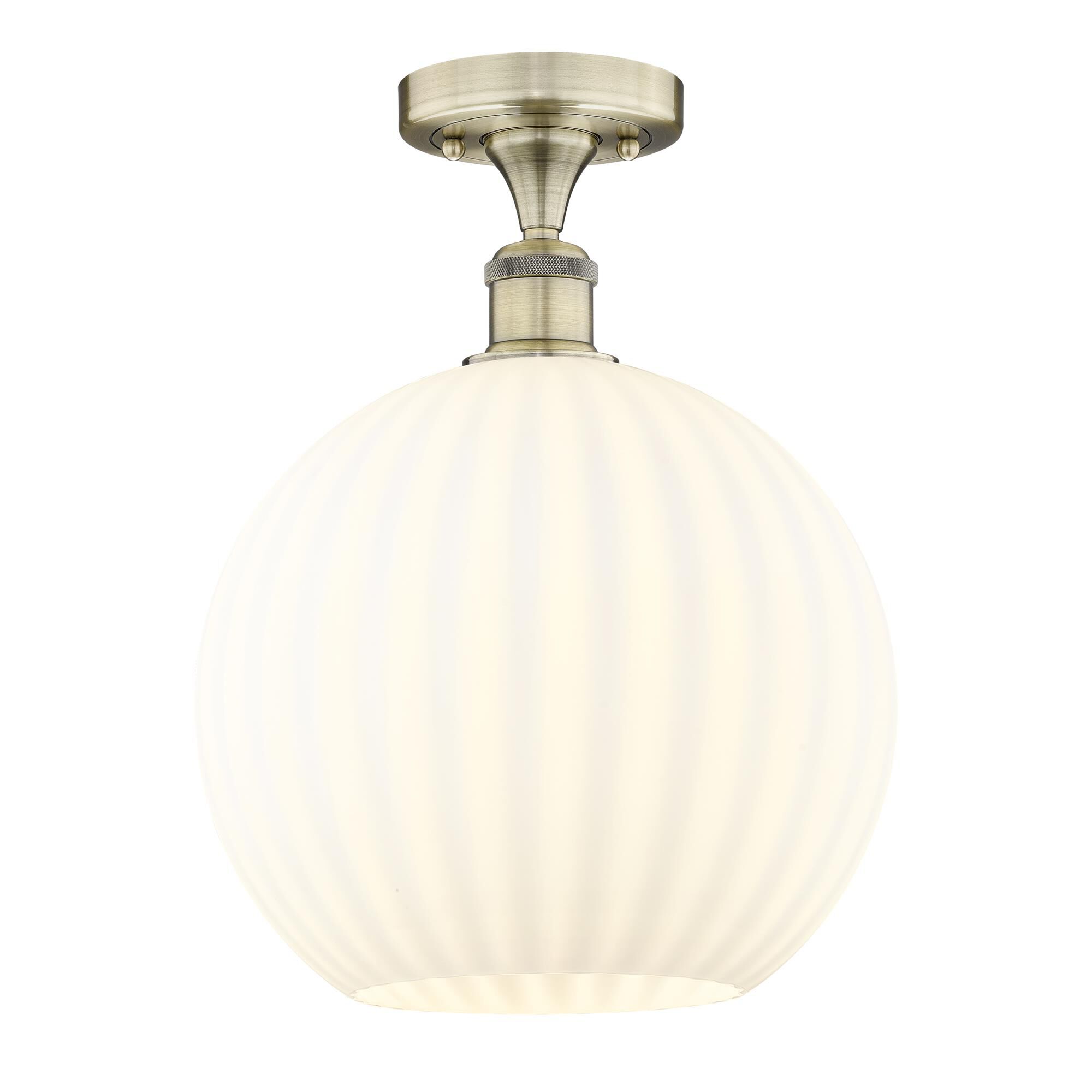 Bruno Marashlian White Venetian 12 Inch Semi Flush Mount by Innovations Lighting