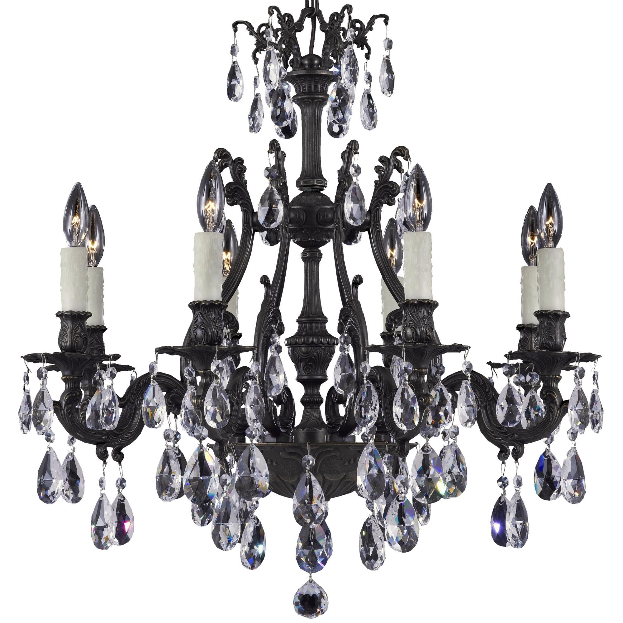 Chateau 8 Light Chandelier by American Brass and Crystal