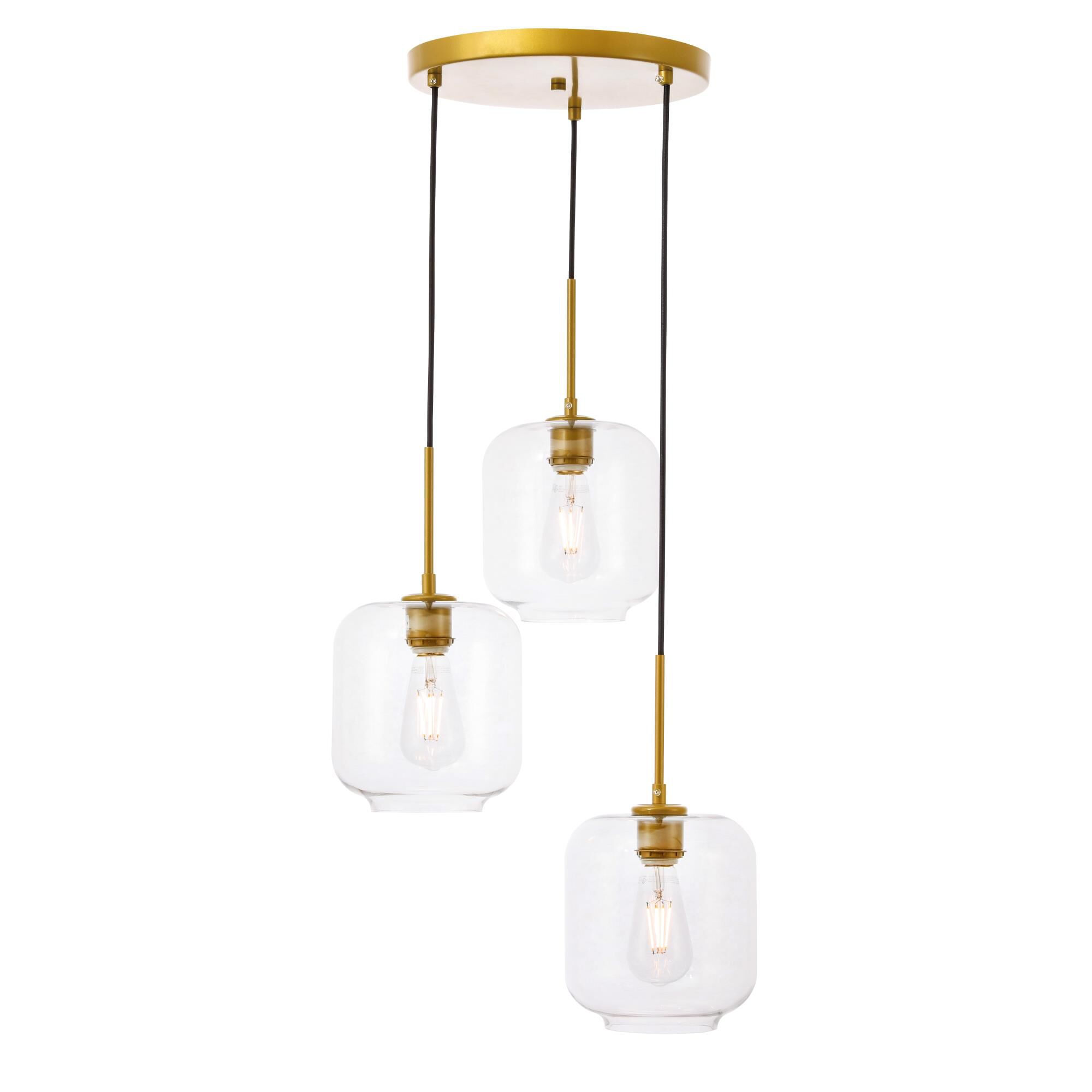 Collier 17 Inch 3 Light Multi Light Pendant by Elegant Lighting