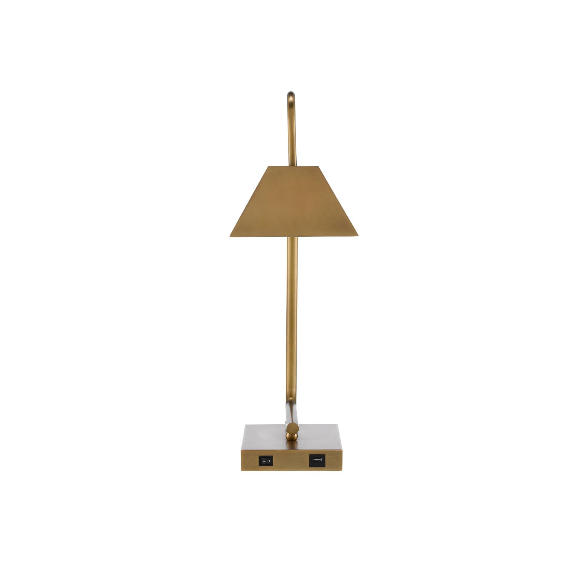 Shown in Light Antique Brass finish and Light Antique Brass Metal shade
