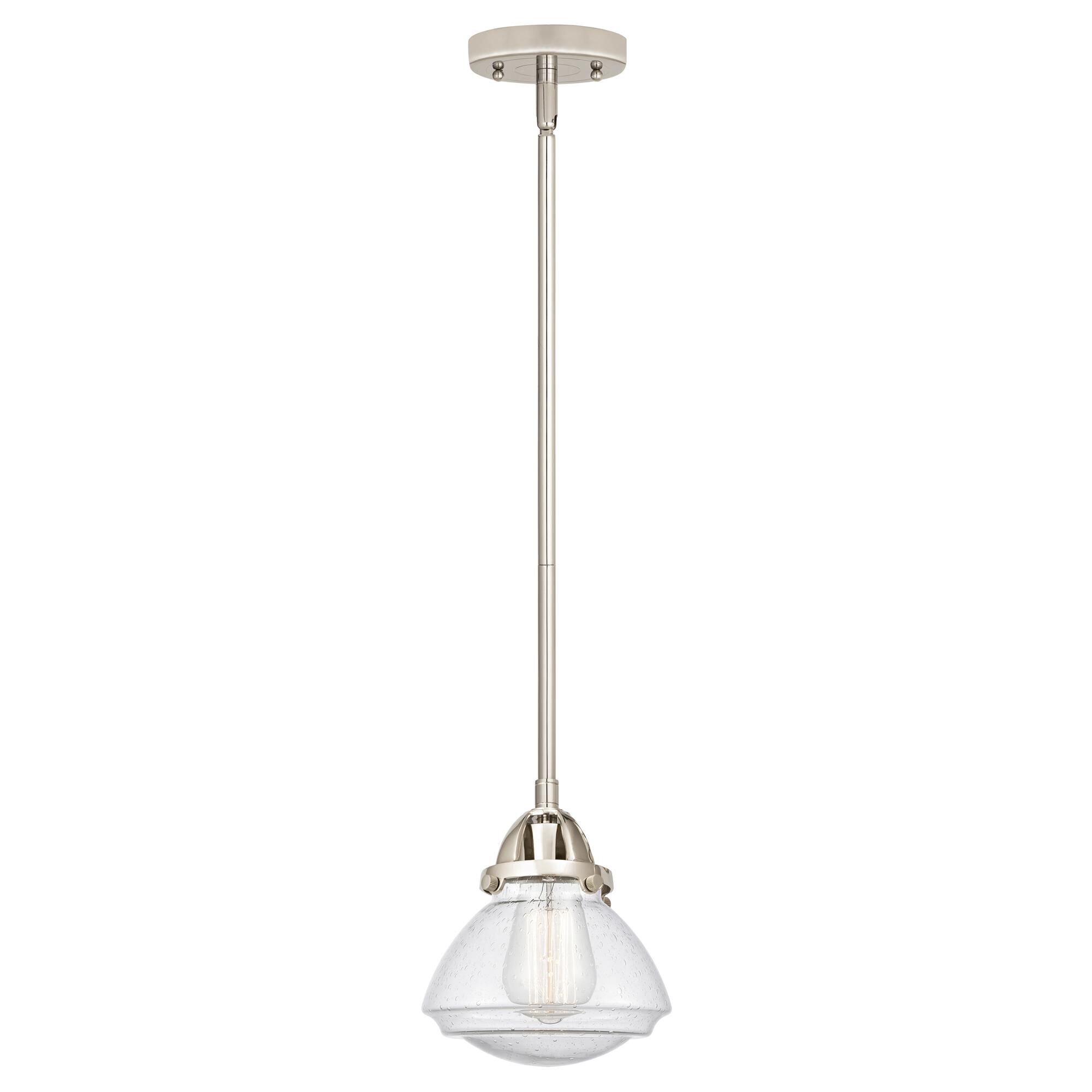 Shown in Polished Nickel finish and Seedy glass