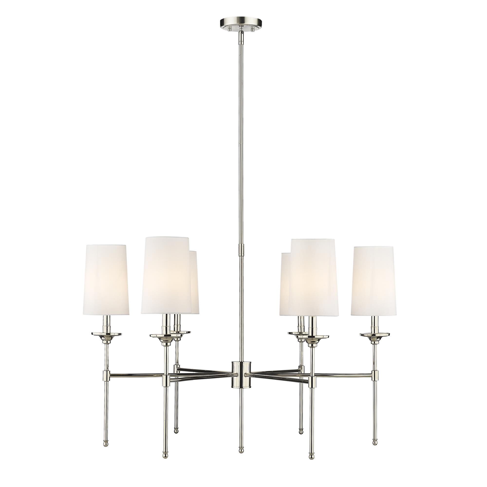 Shown in Polished Nickel finish and Cloth Cover glass and Cloth Cover shade