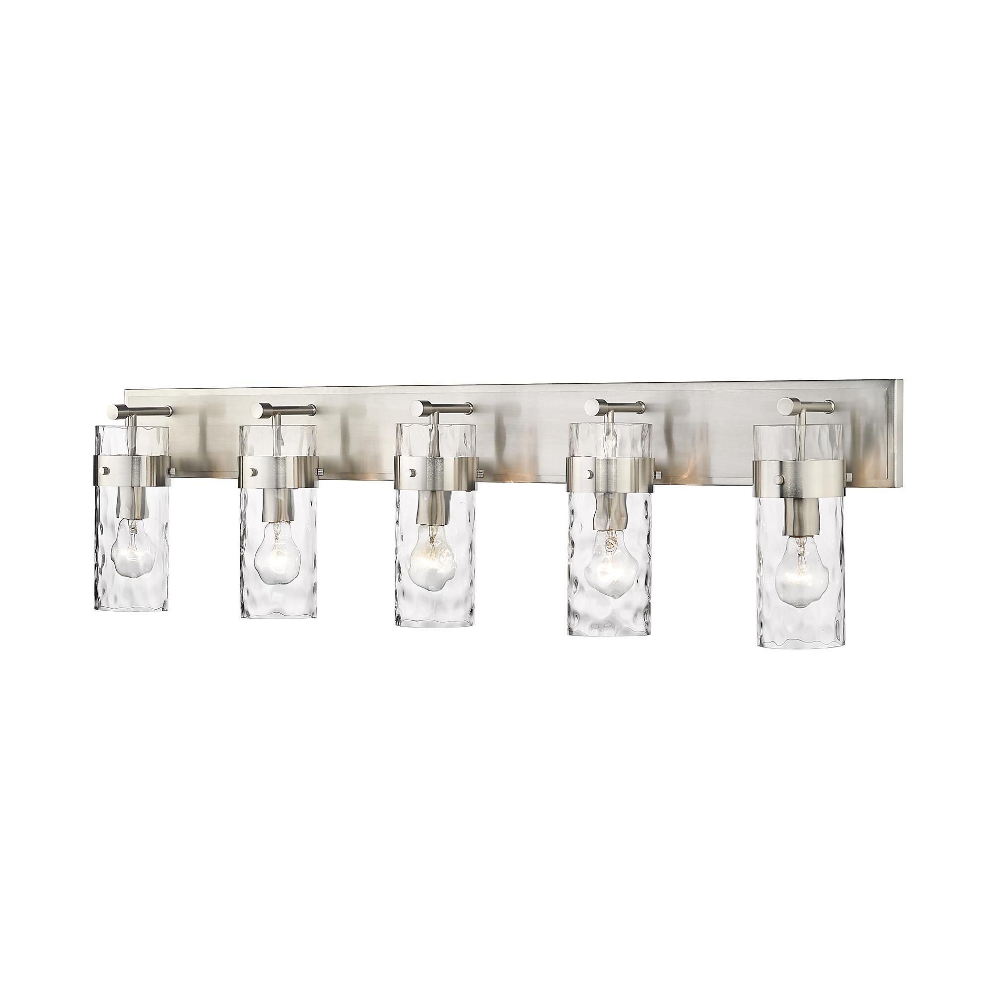Shown in Brushed Nickel finish and Glass shade