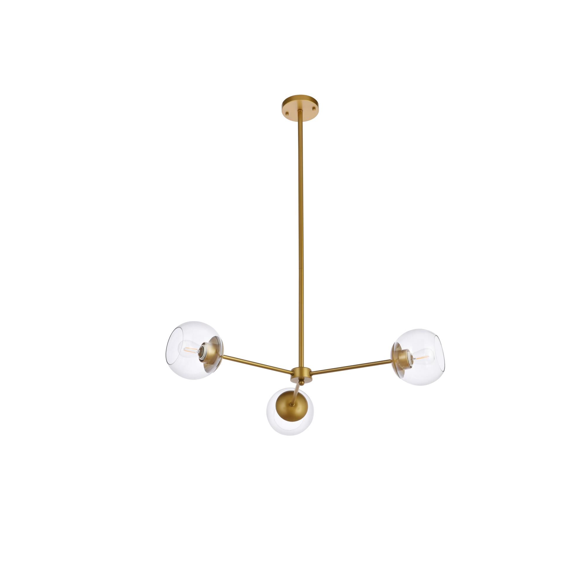 Shown in Brass finish and Clear glass