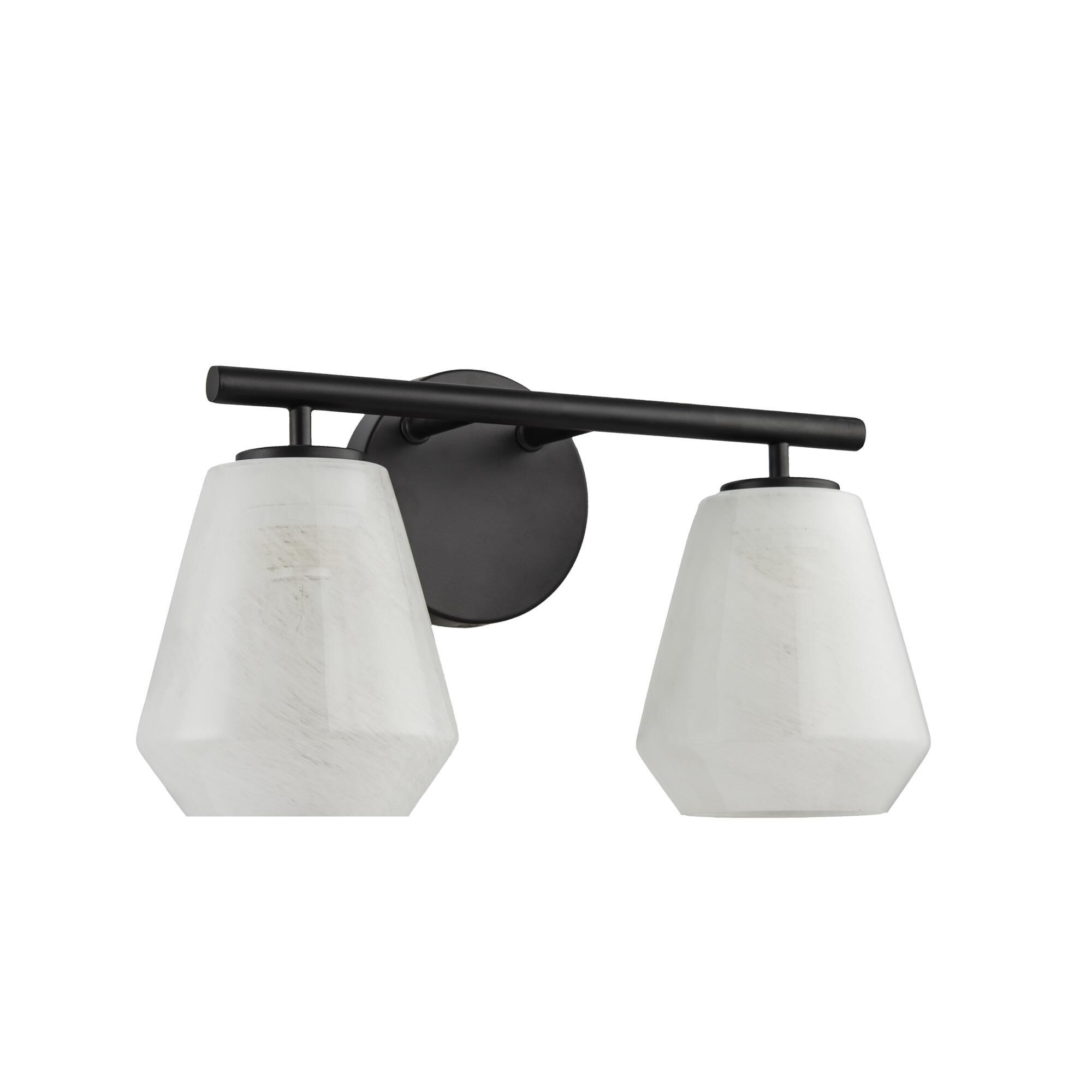 Shown in Black finish and Wispy White glass