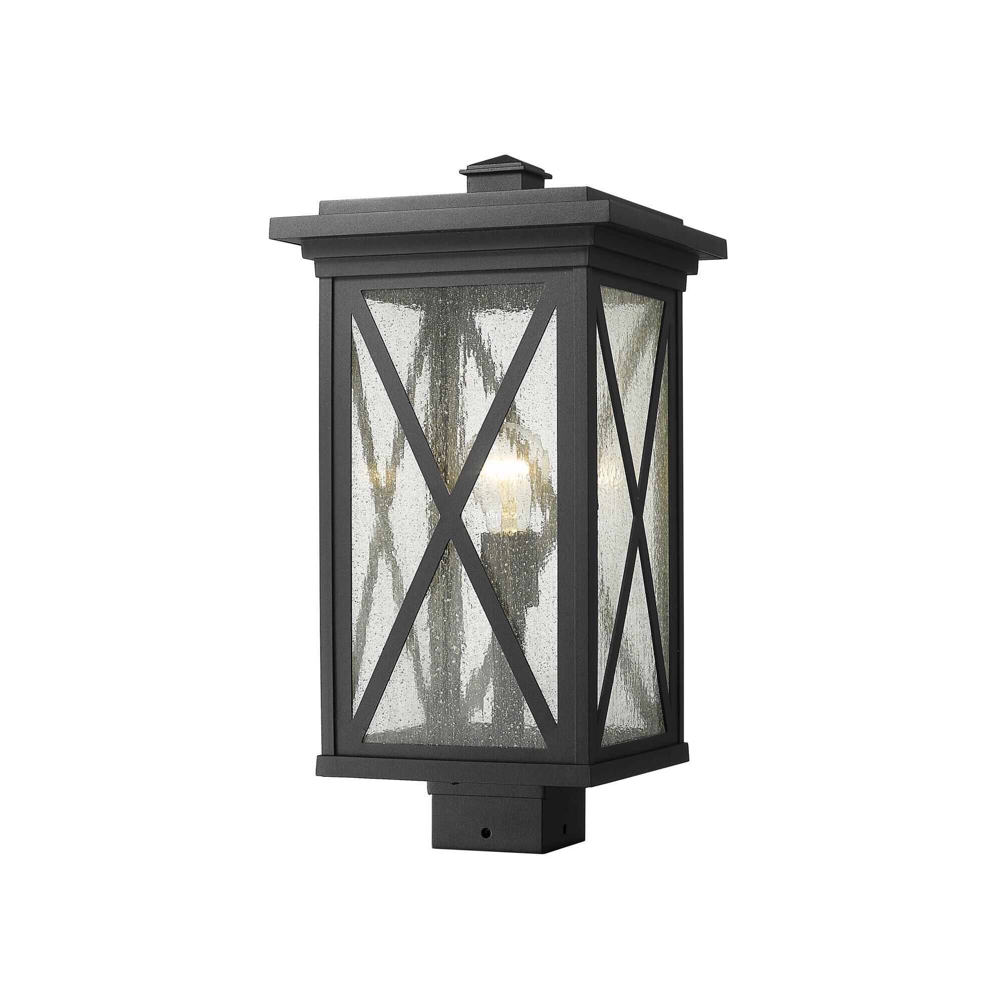 Shown in Black finish and Glass shade