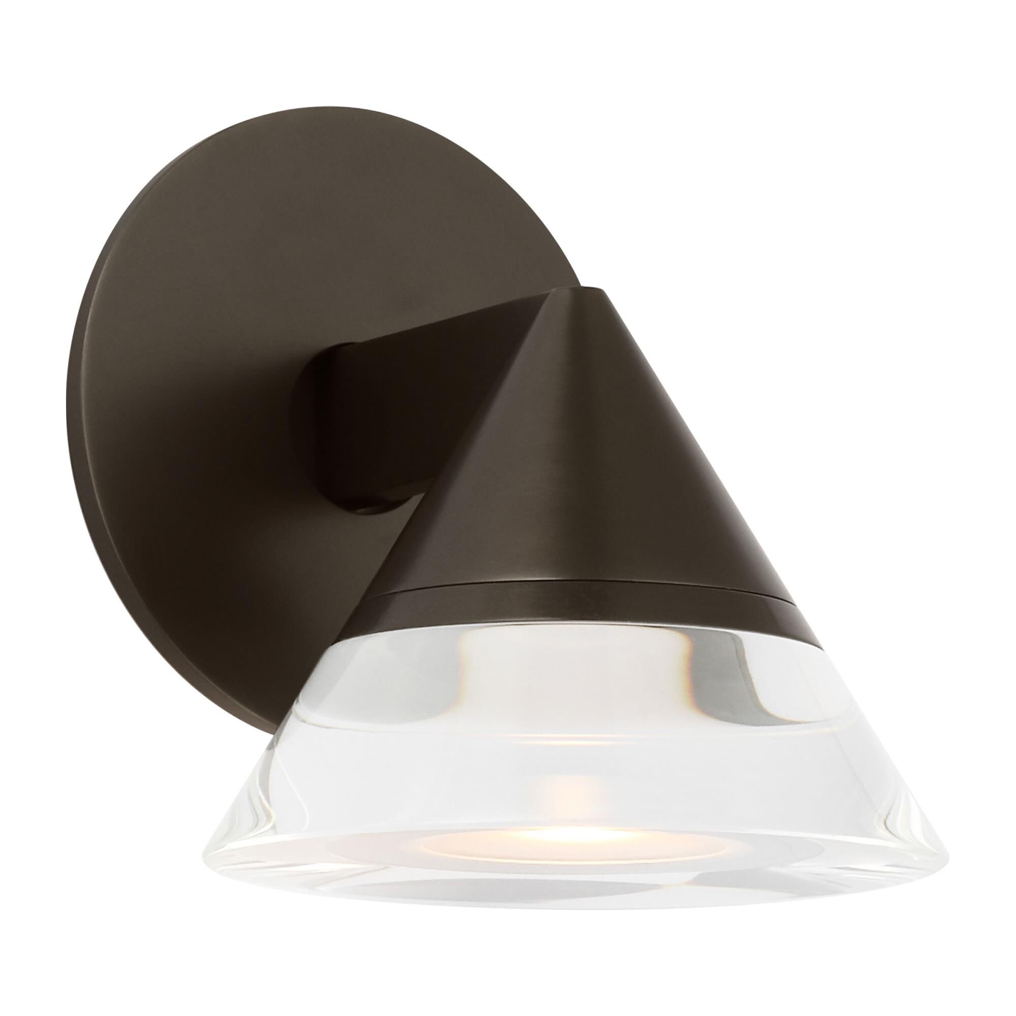 Shown in Bronze finish and Crystal glass