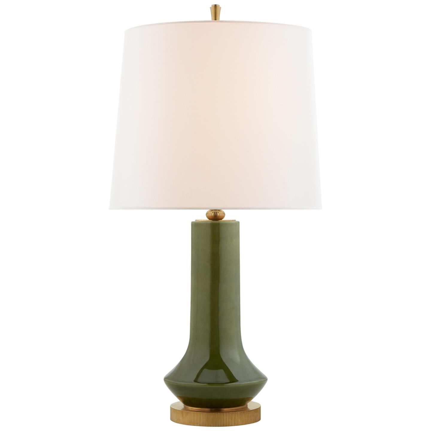 Shown in Emerald Green finish and Linen shade