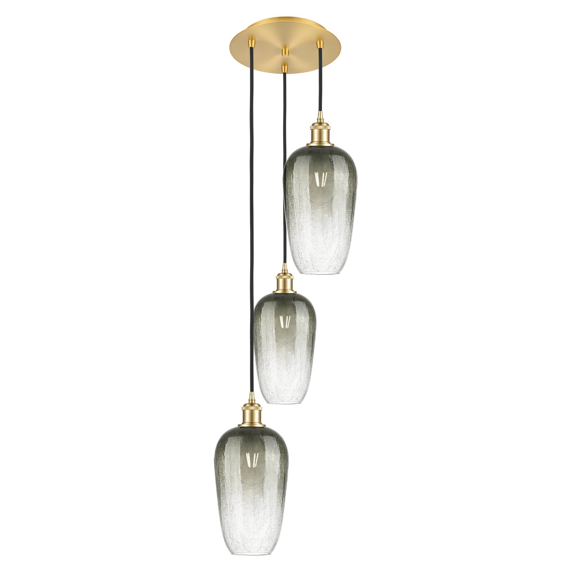 Shown in Satin Gold finish and Slate glass