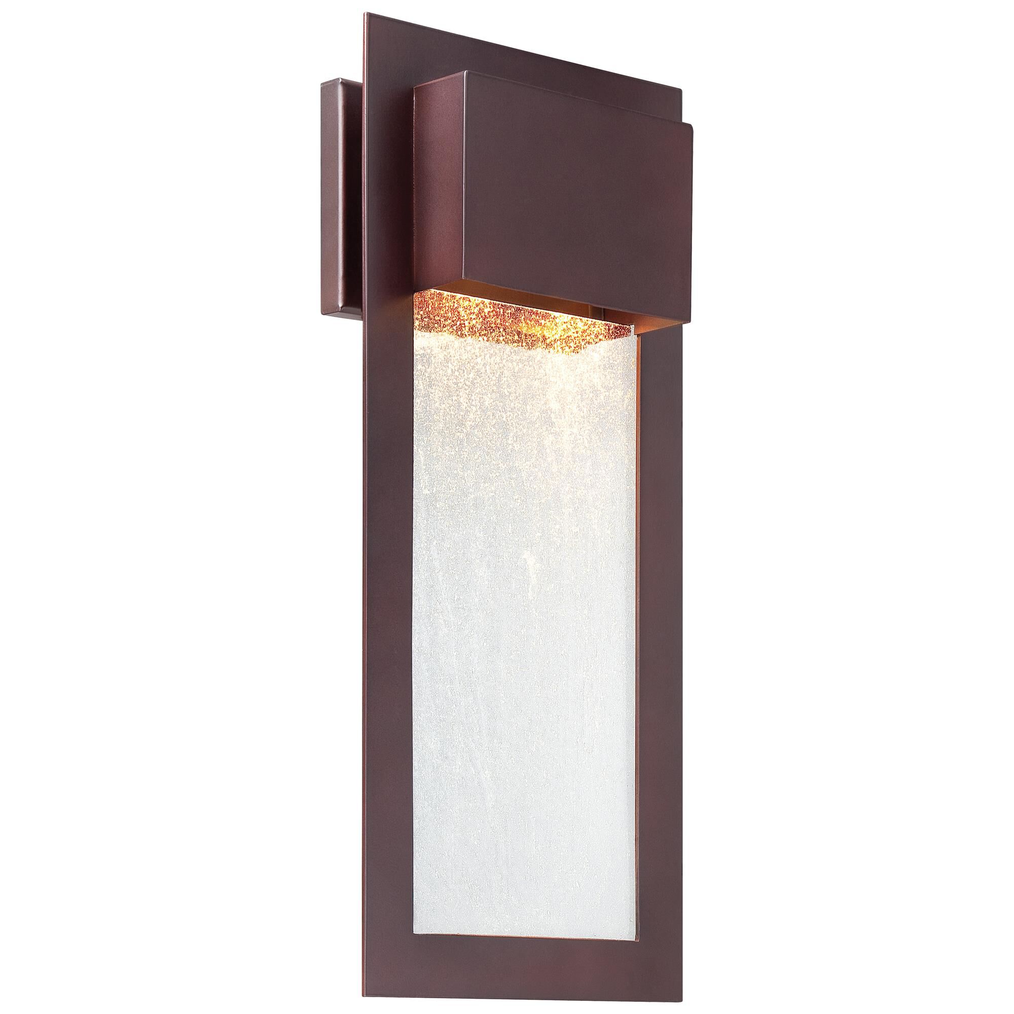 Shown in Alder Bronze finish and Clear Seeded glass