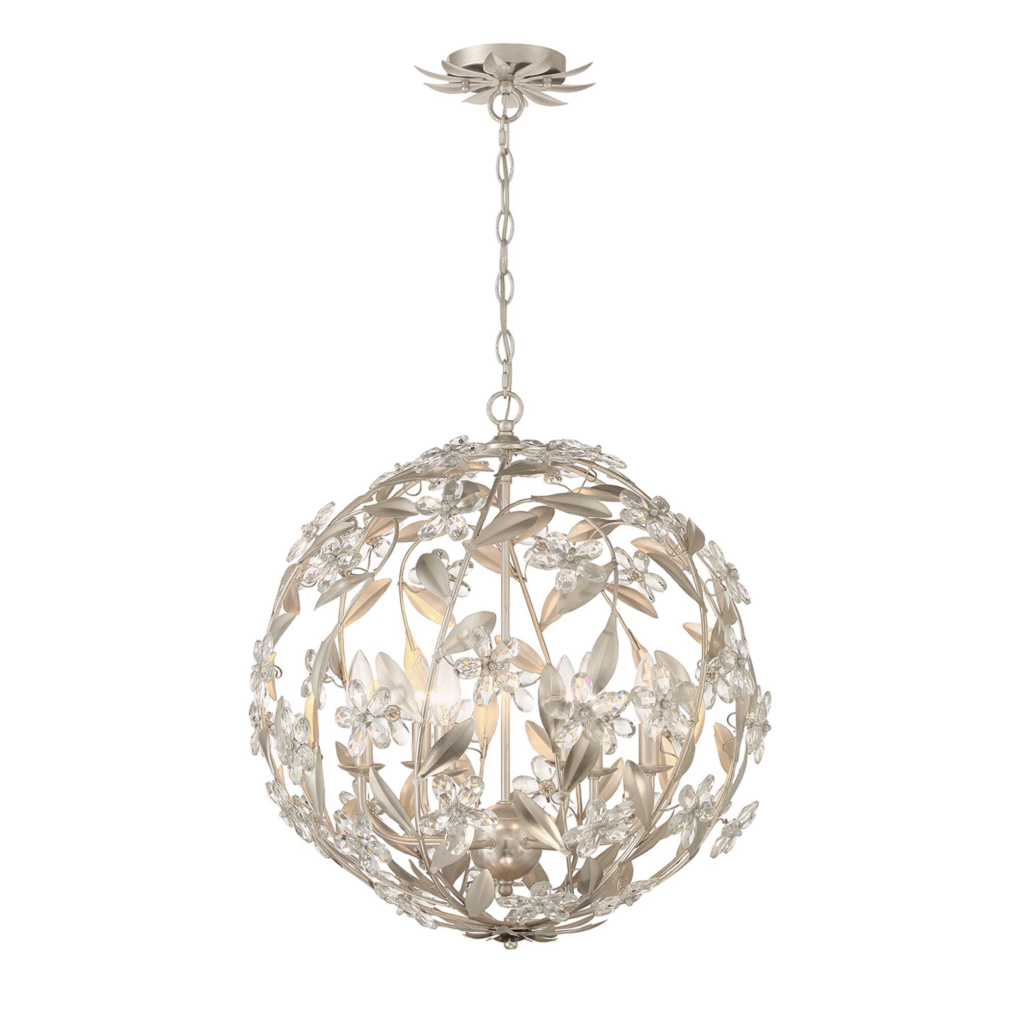 Shown in Antique Silver finish and Hand Cut crystal