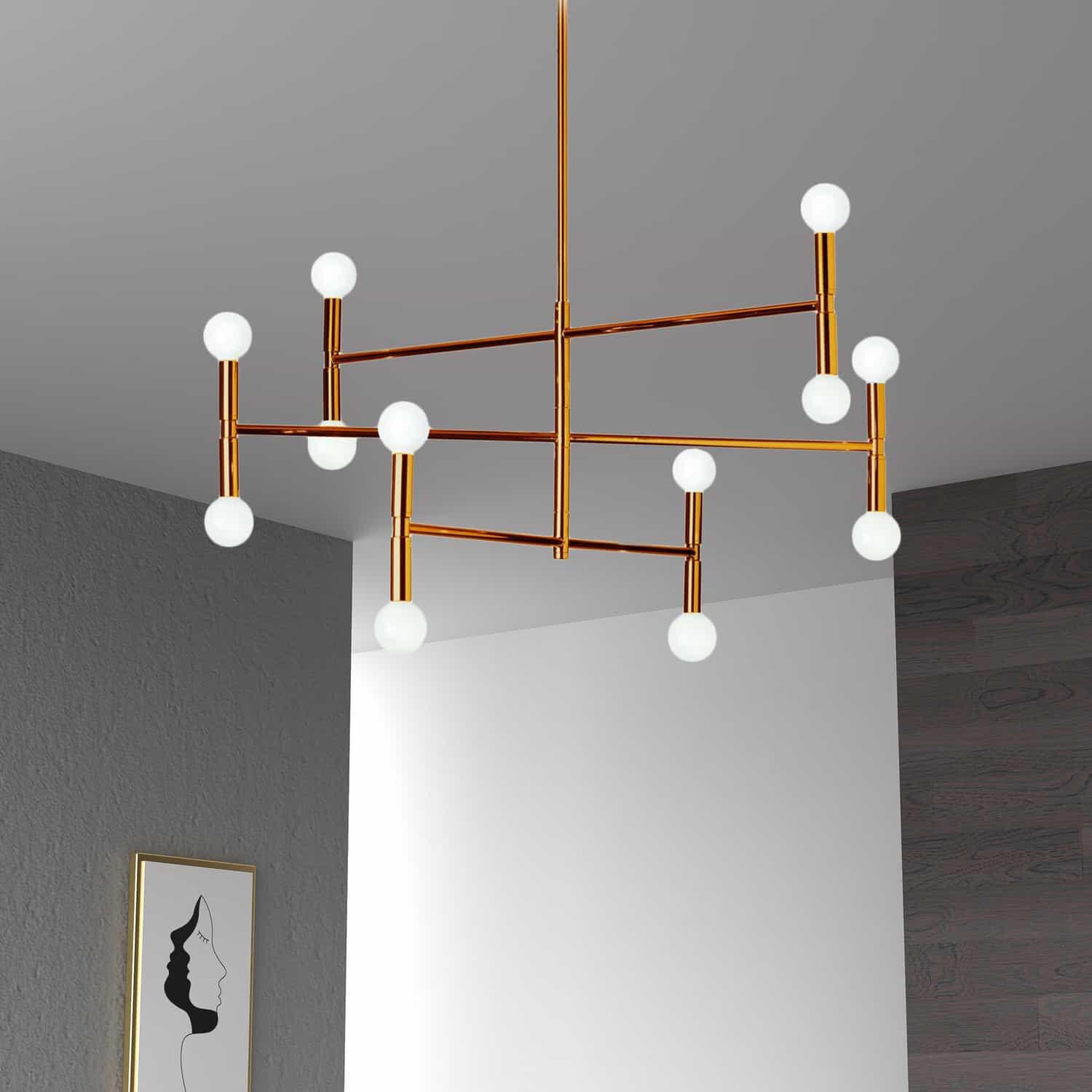 Ava 31 Inch 12 Light Chandelier by Dainolite