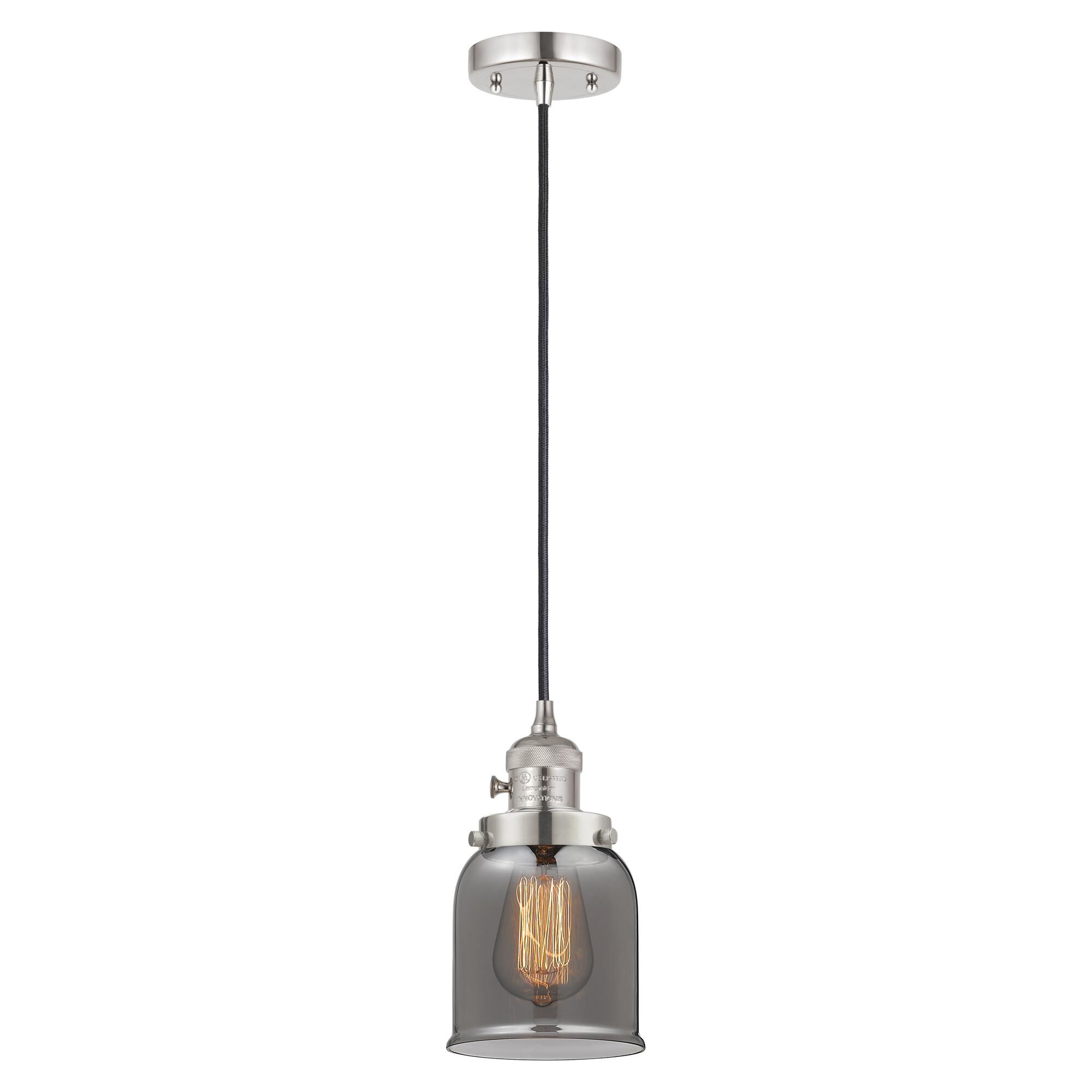 Shown in Polished Nickel finish and Plated Smoke glass
