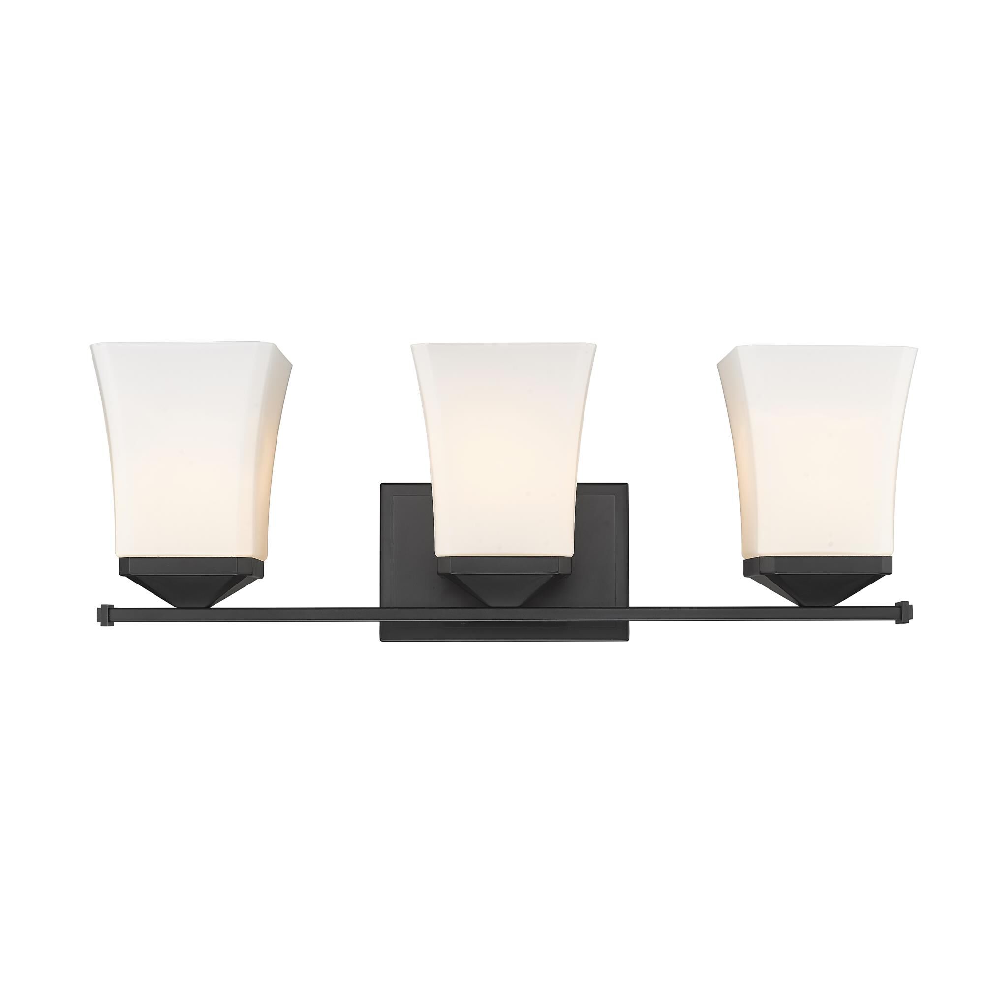Shown in Matte Black finish and Glass shade