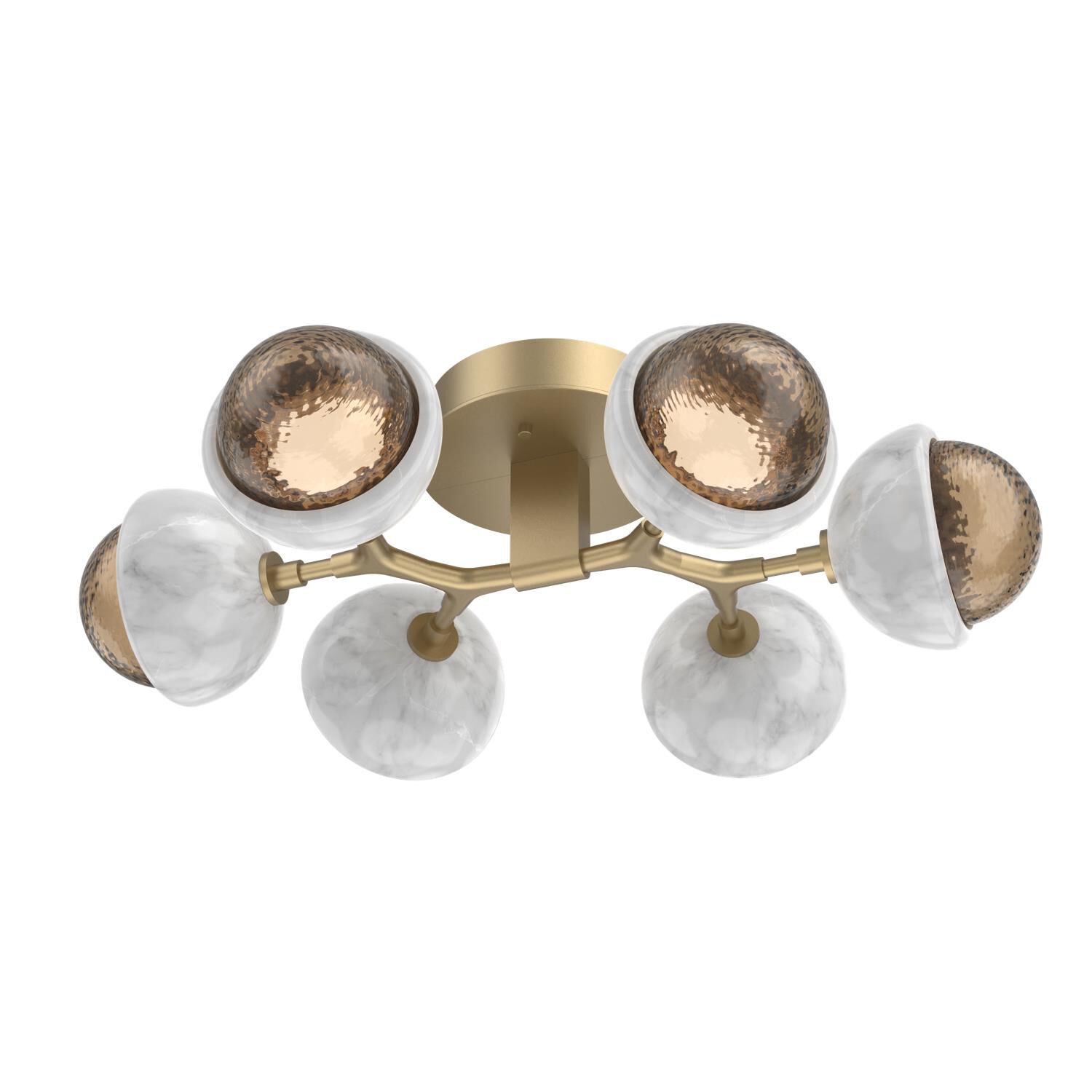 Shown in Novel Brass finish and Bronze glass and White Marble accent