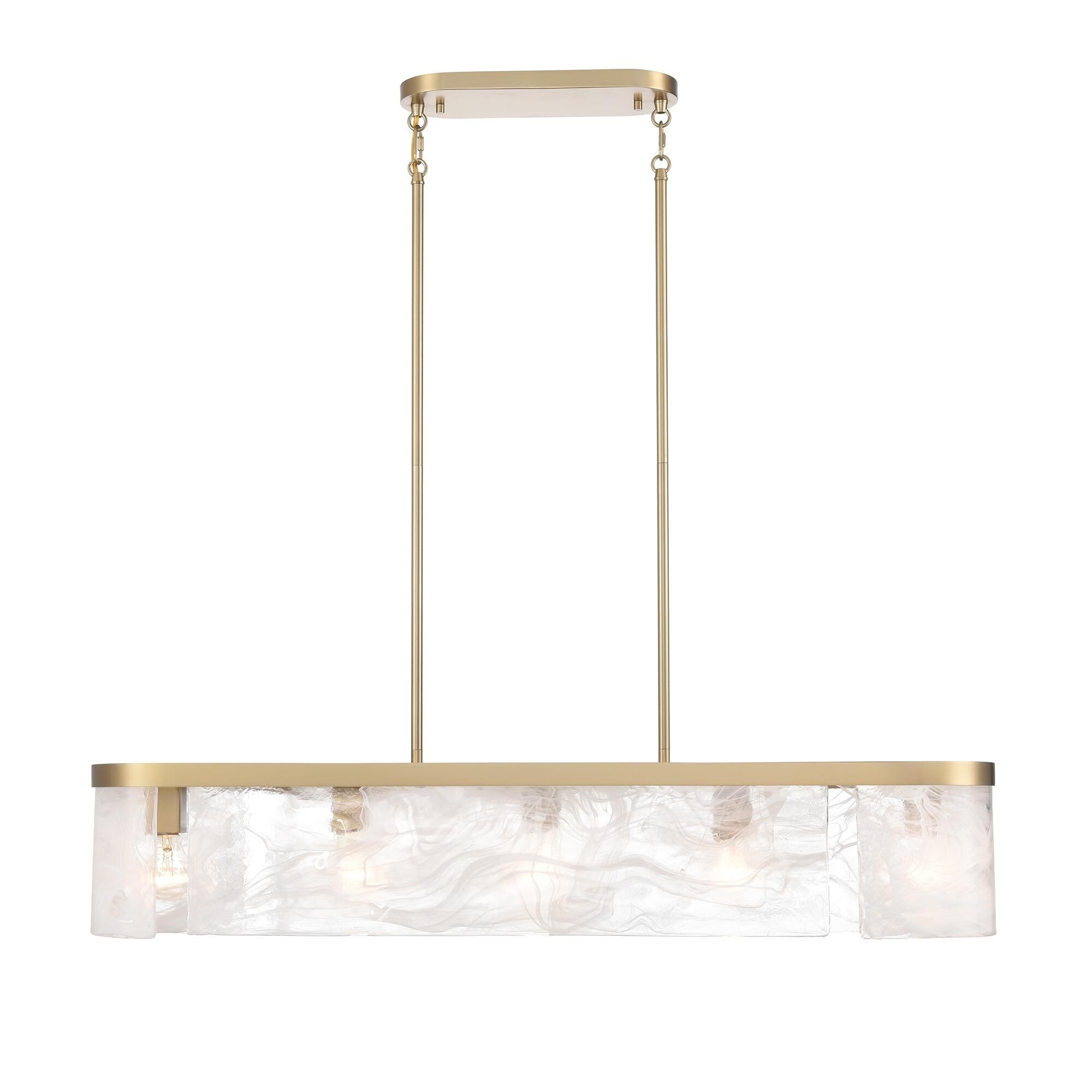 Shown in Brass finish and Clear Alabaster glass