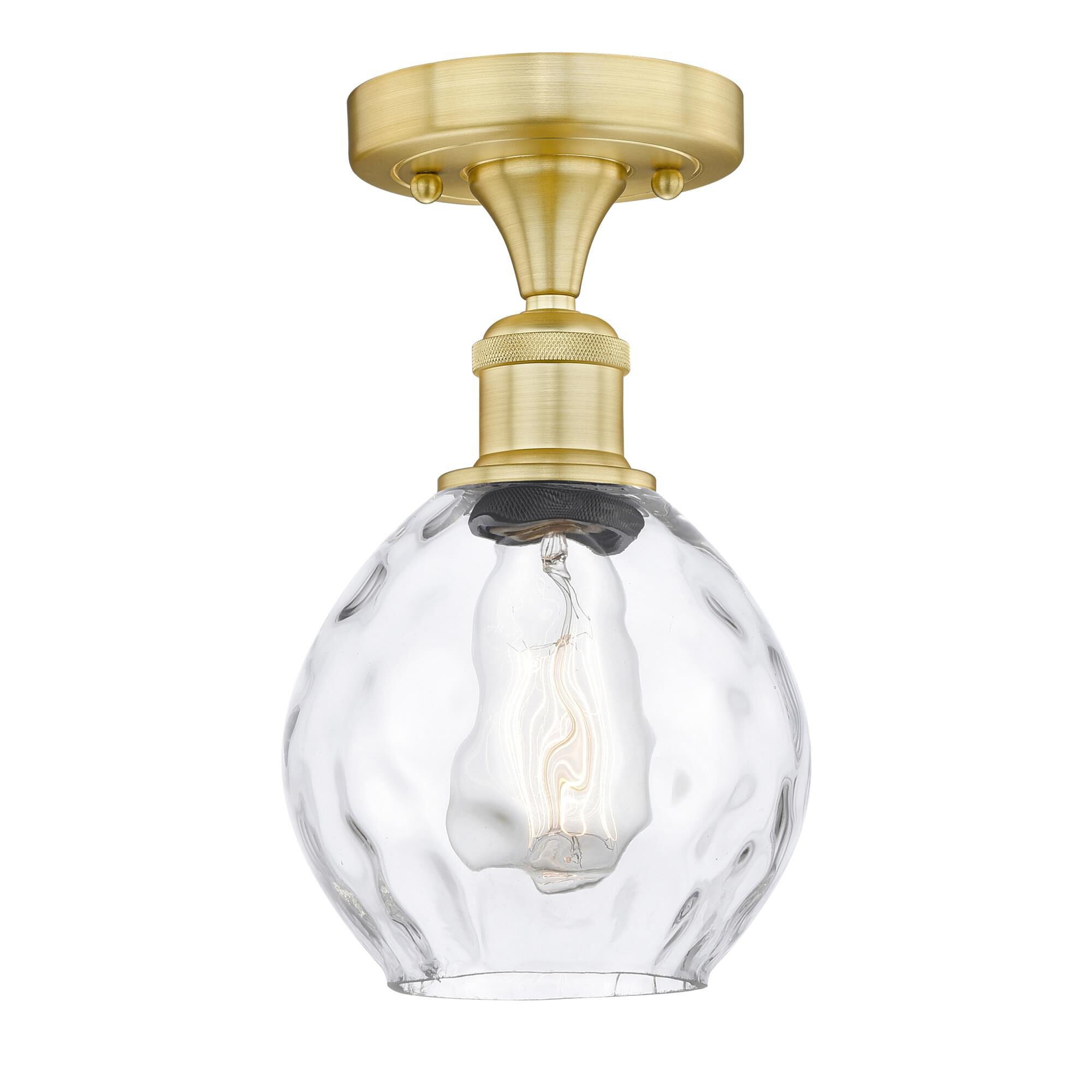 Shown in Satin Gold finish and Clear glass