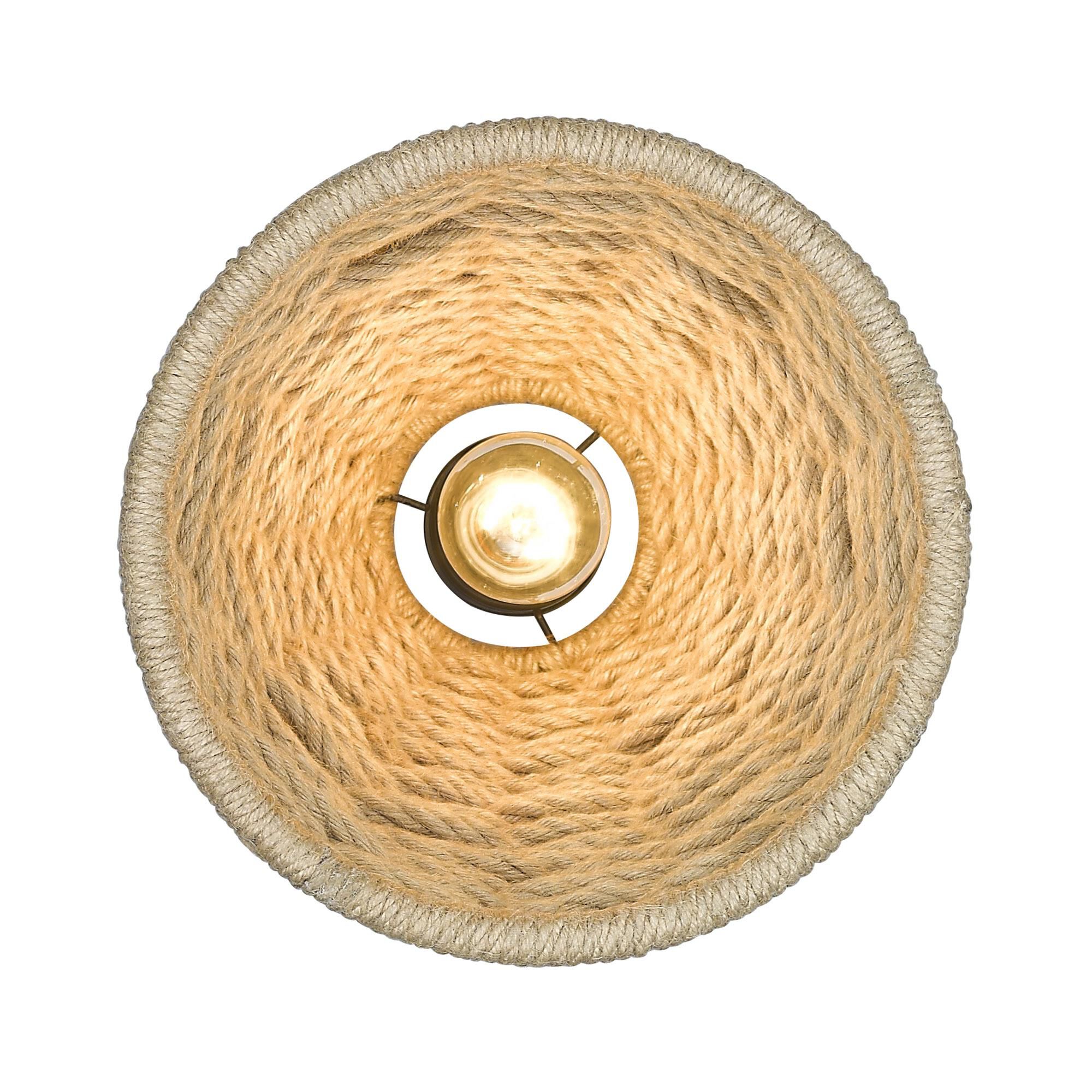 Shown in Matte Black finish and Woven Hemp Rope shade