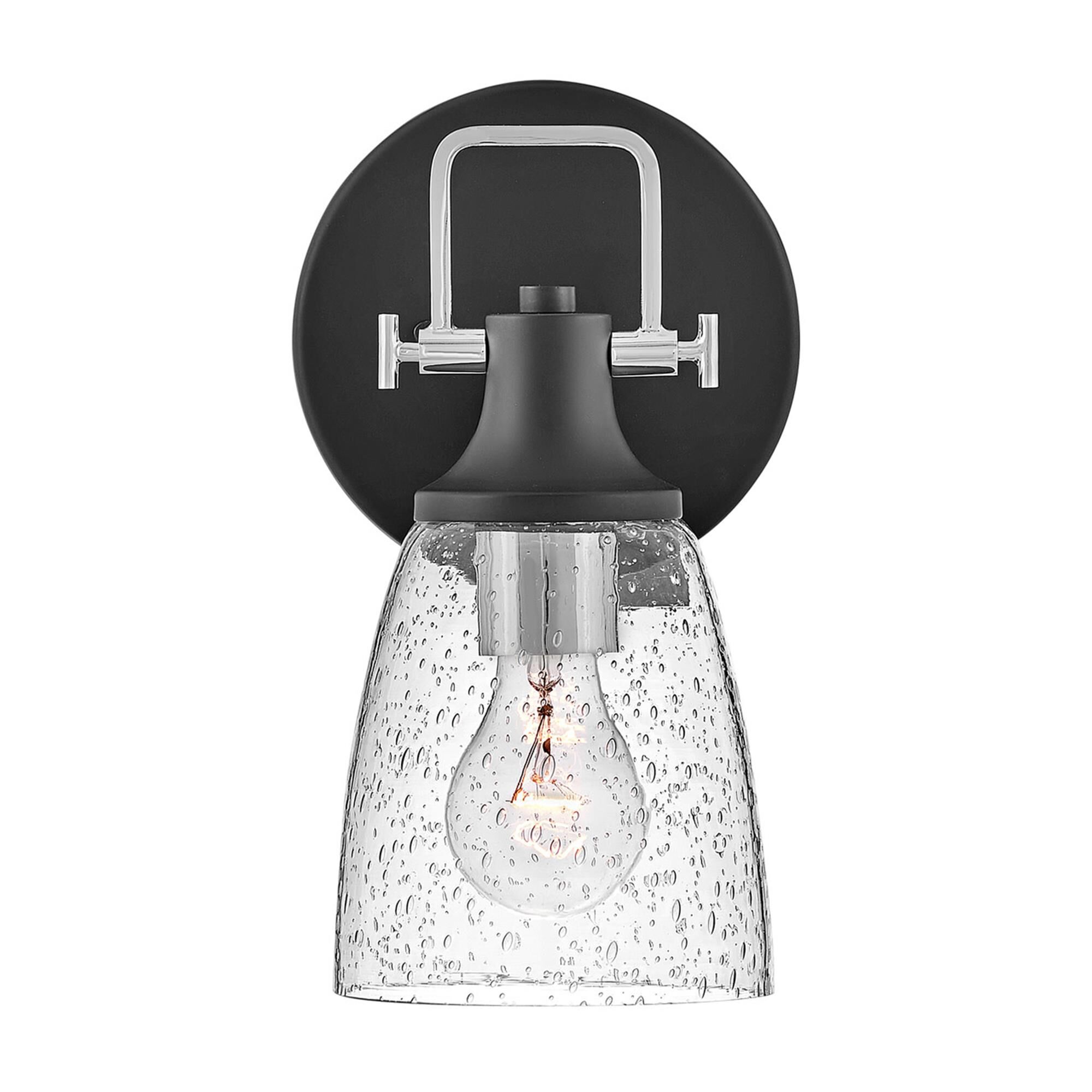 Shown in Black with Chrome finish and Clear Seedy glass