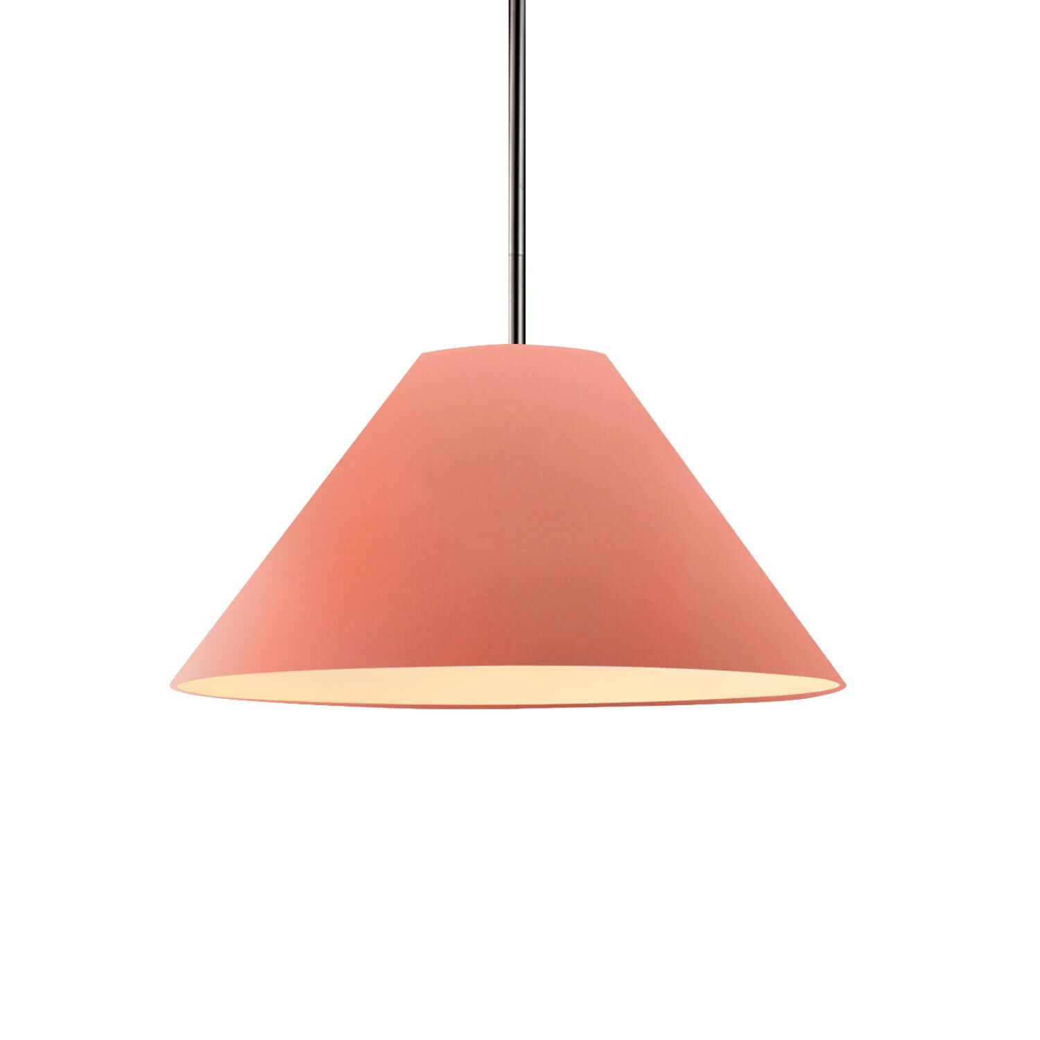 Shown in Brushed Nickel finish and Gloss Blush shade