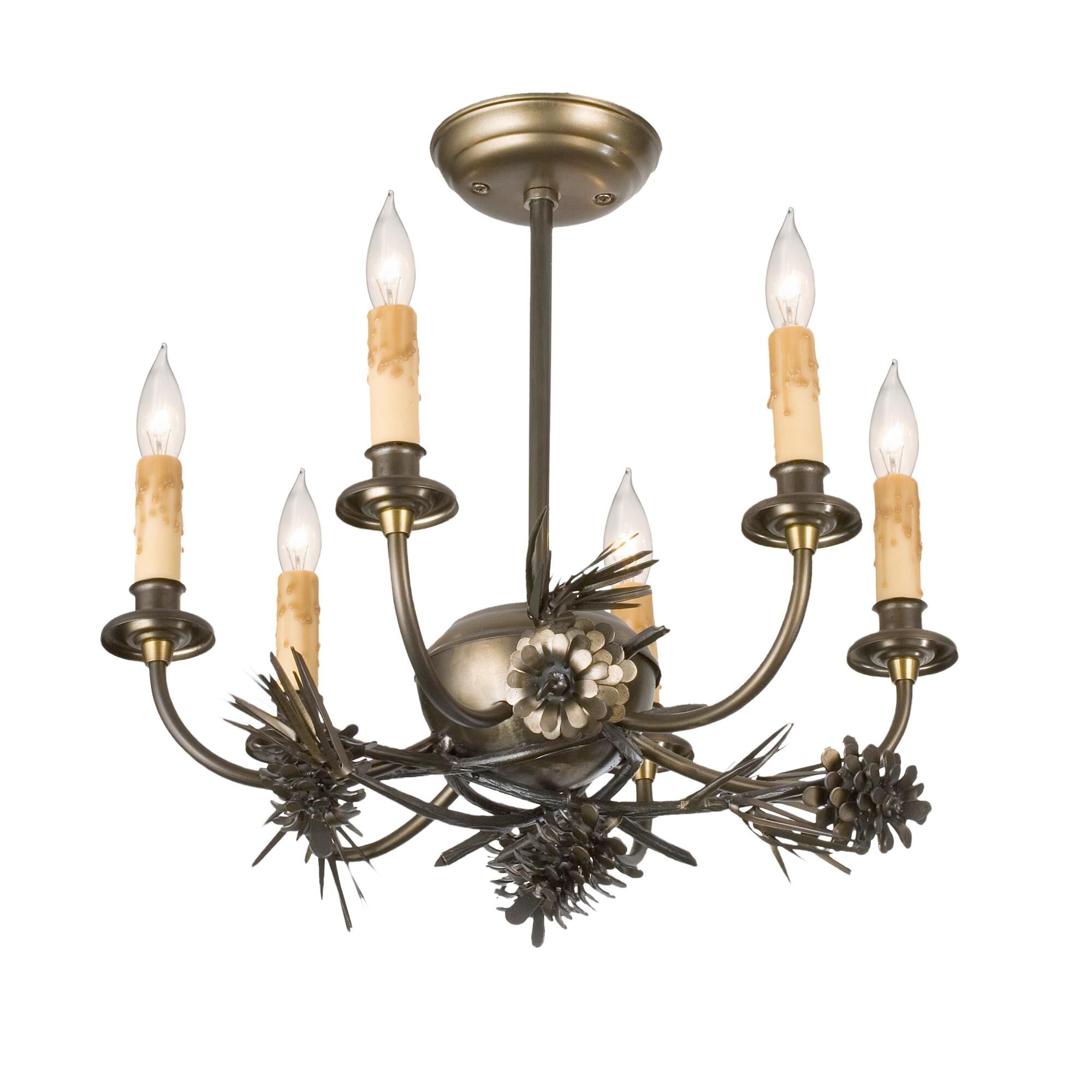 Woodland Pine 18 Inch 6 Light Mini Chandelier by Meyda Lighting