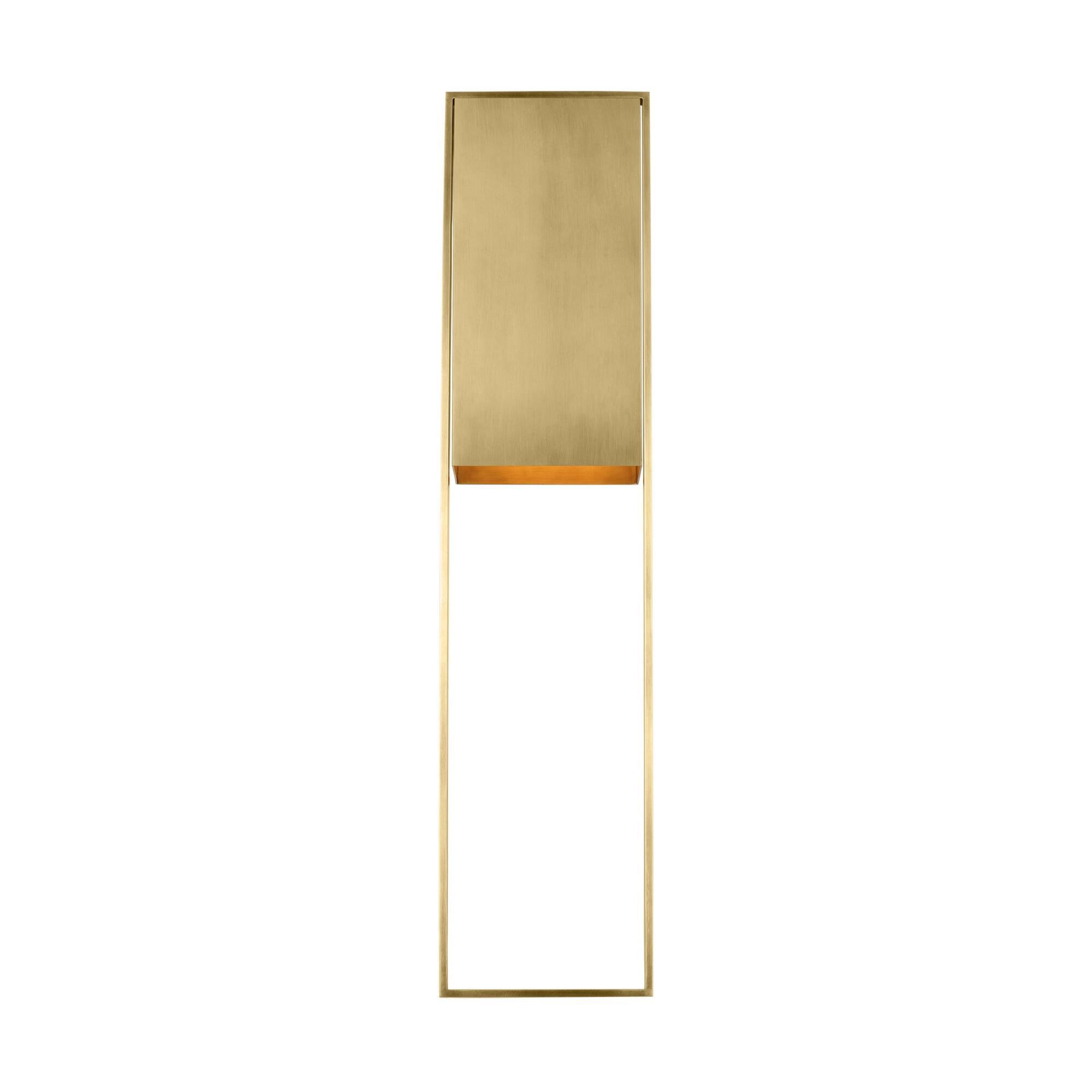 Shown in Hand-Rubbed Antique Brass finish and Brass shade