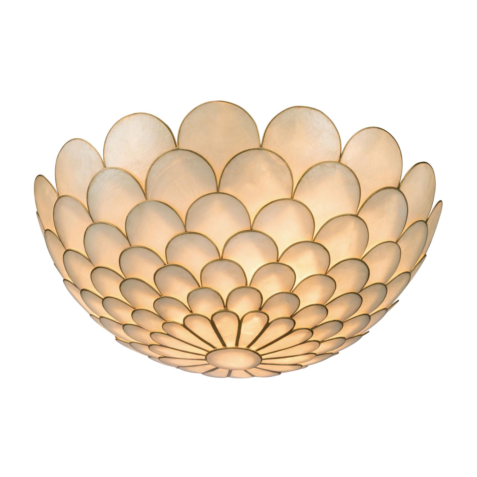 Shown in Soft Gold finish and Capiz Shell crystal
