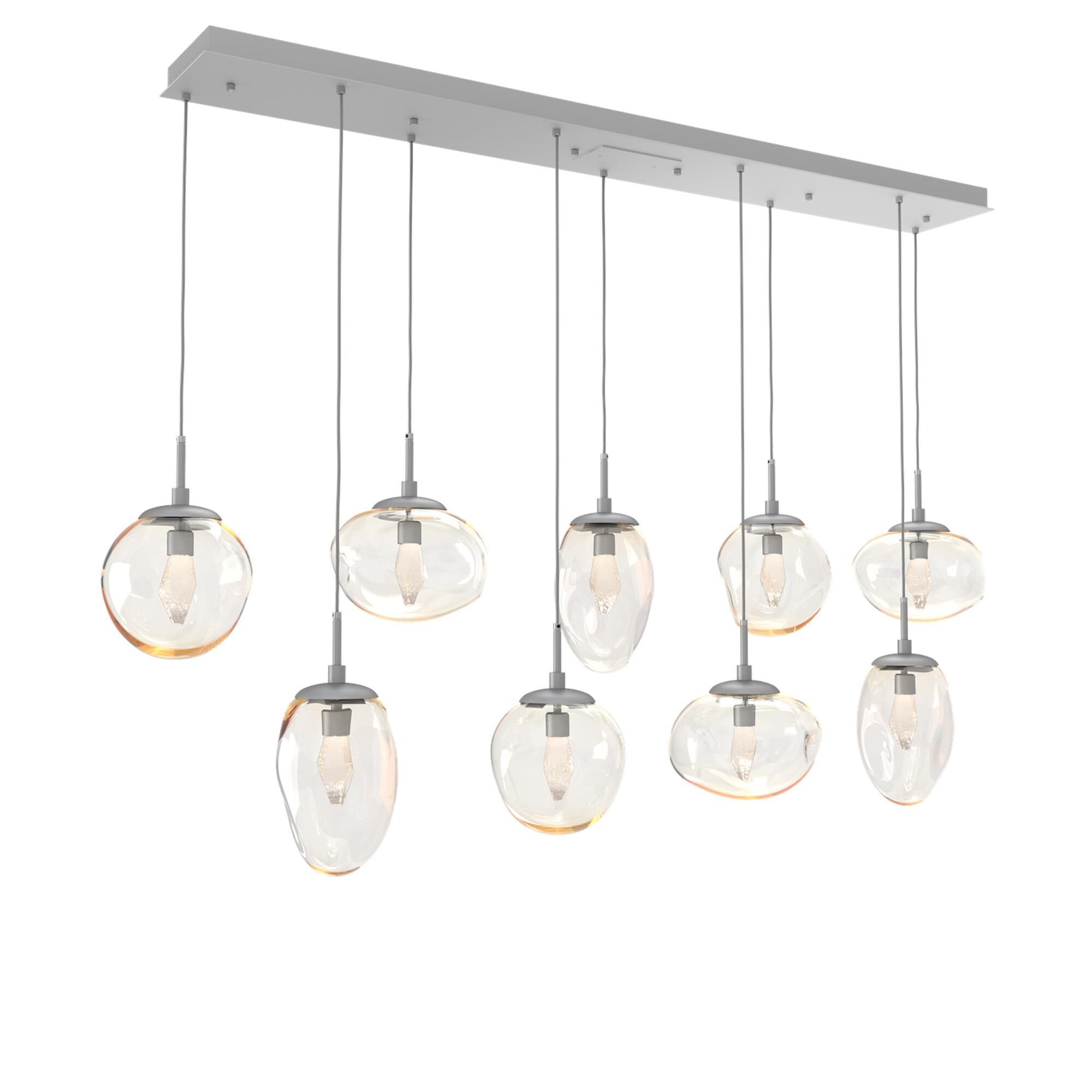 Shown in Classic Silver finish and Geo Inner And Amber Outer glass