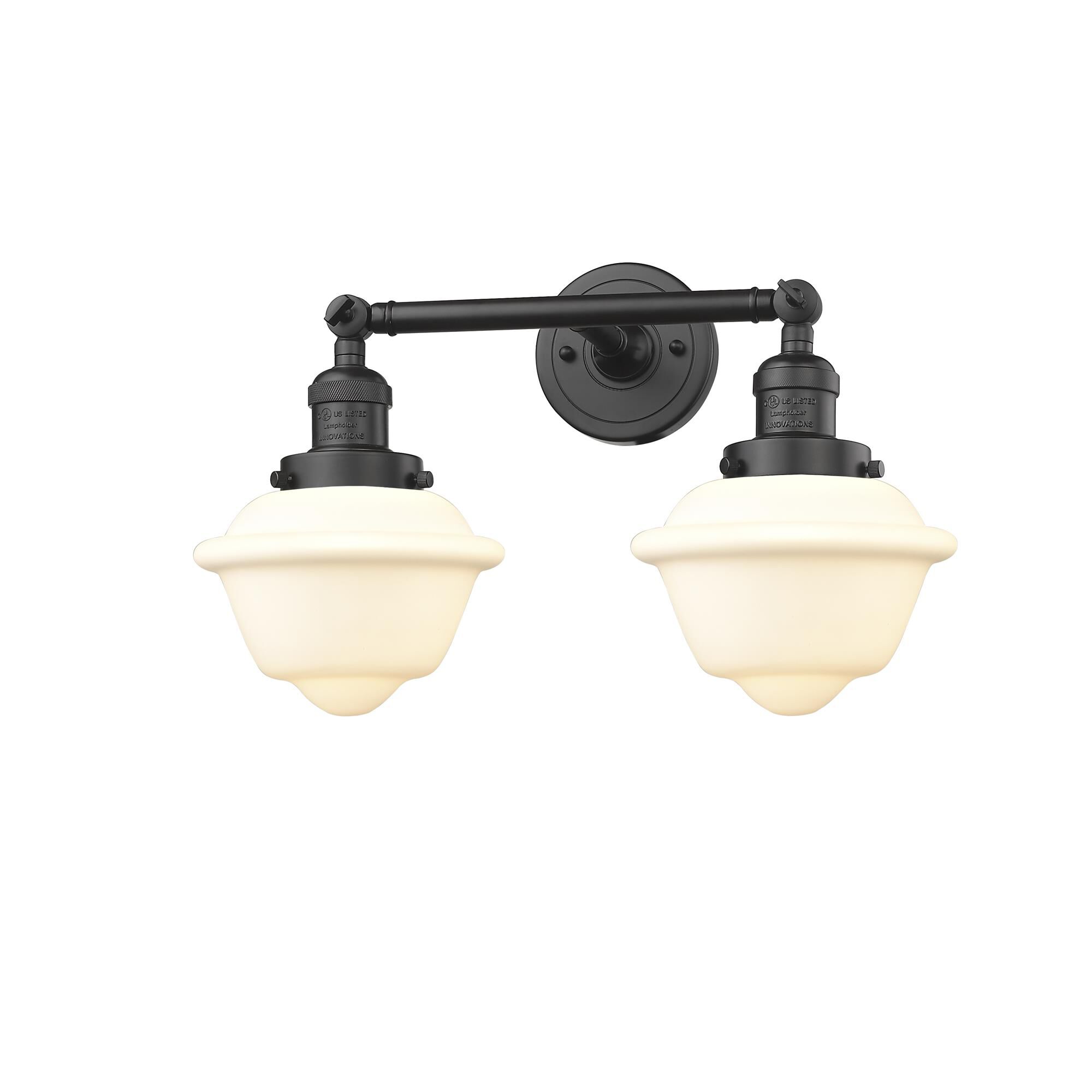 Shown in Oil Rubbed Bronze finish and Matte White Cased glass