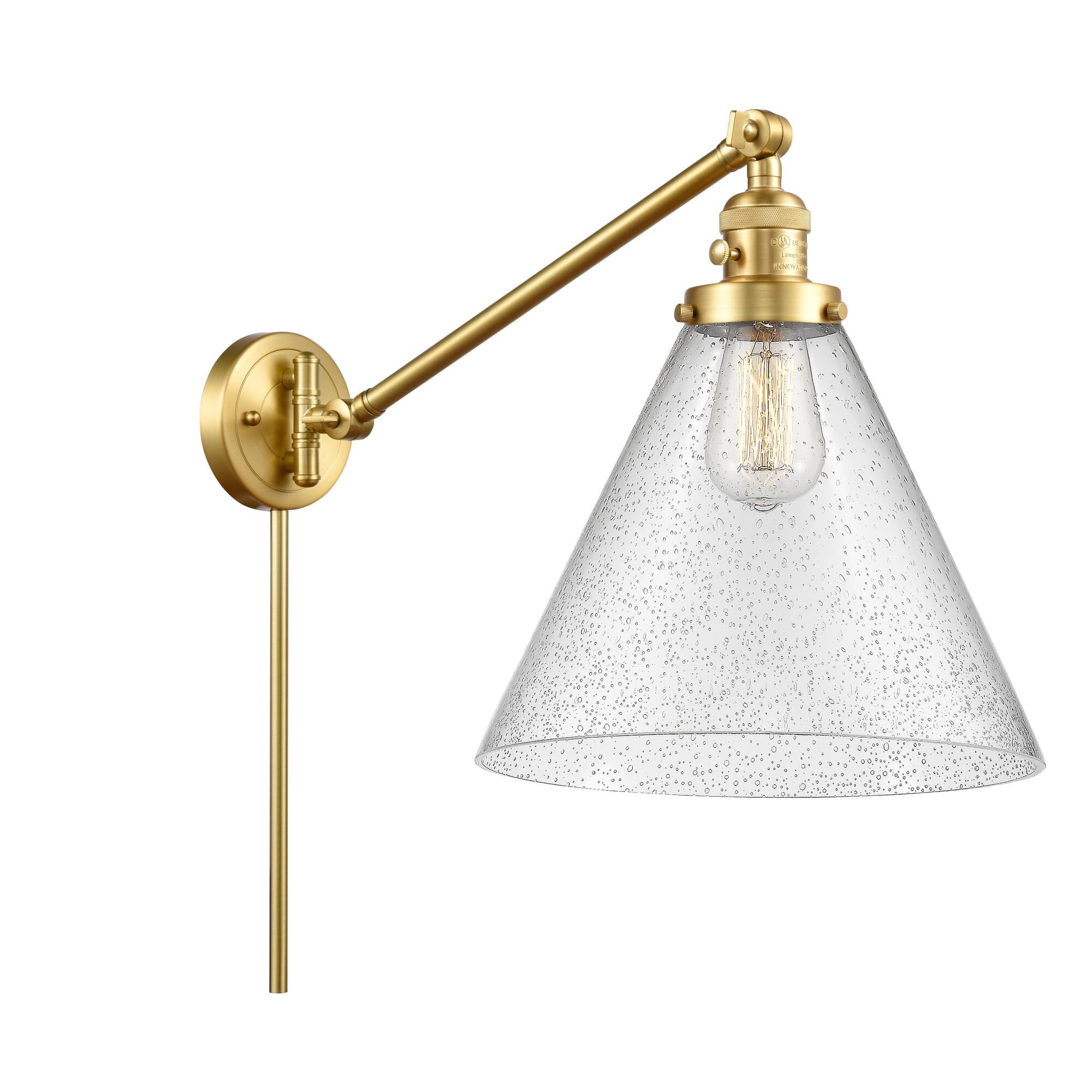 Shown in Satin Gold finish and Seedy X-Large Cone glass