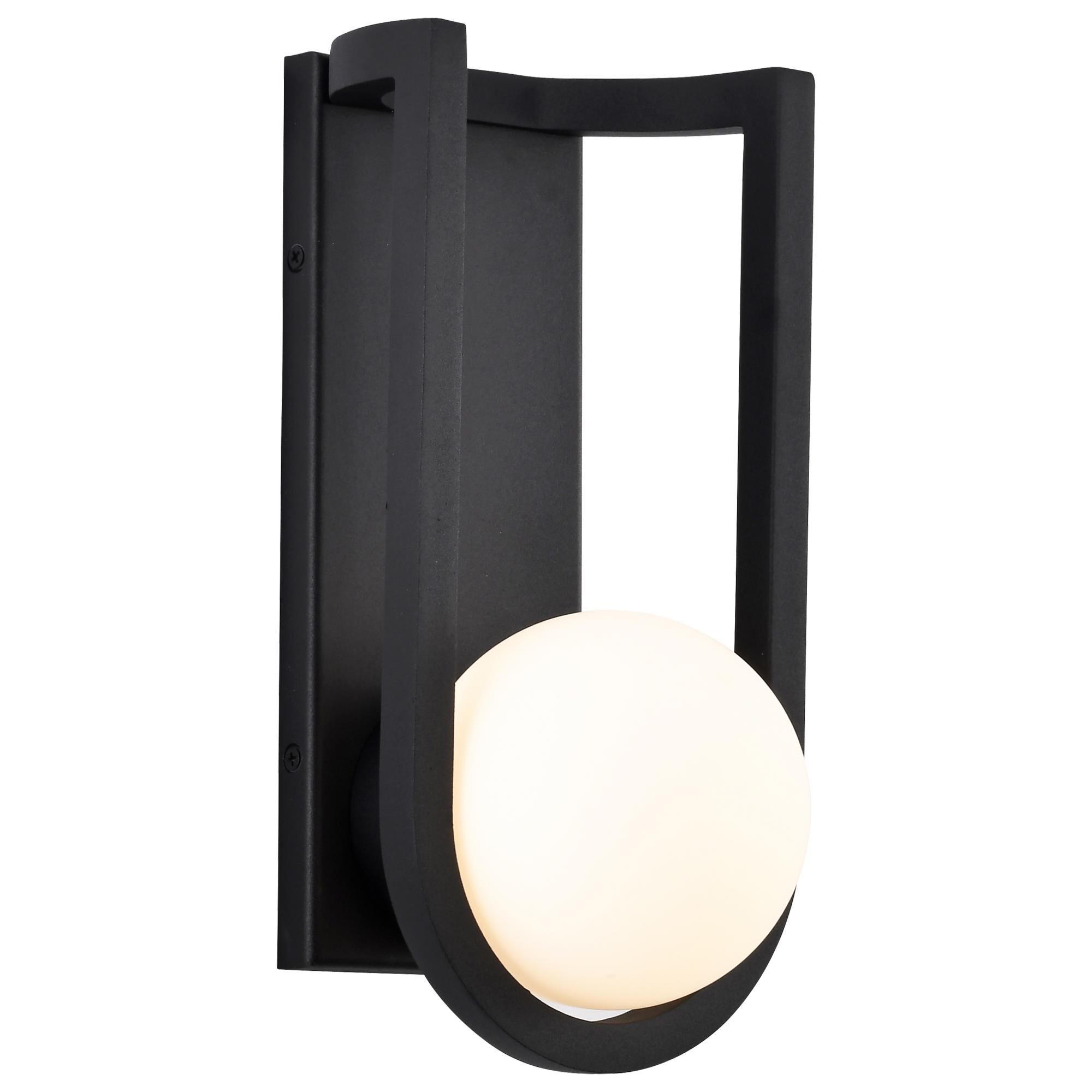 Shown in Matte Black finish and White Opal glass