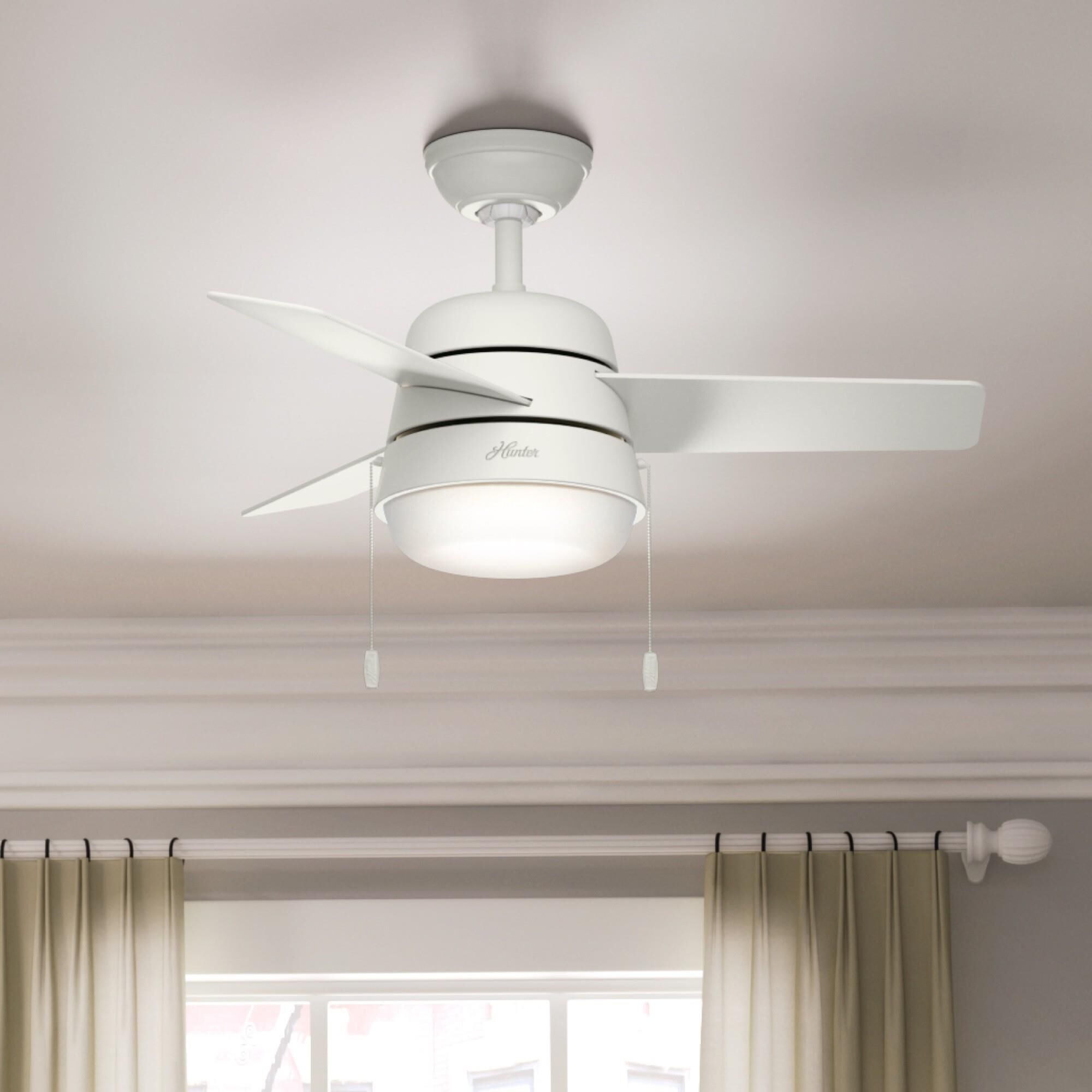 Aker 36 Inch Ceiling Fan with Light Kit by Hunter Fan