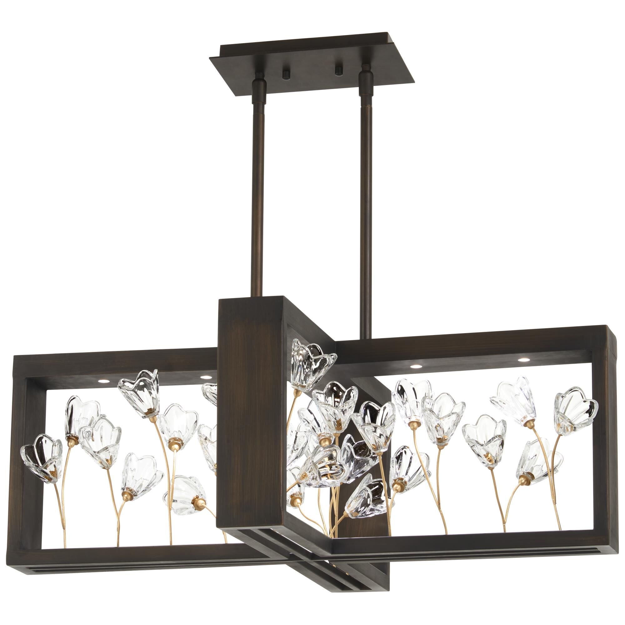 Maison Des Fleurs 30 Inch 4 Light LED Chandelier by Metropolitan Lighting