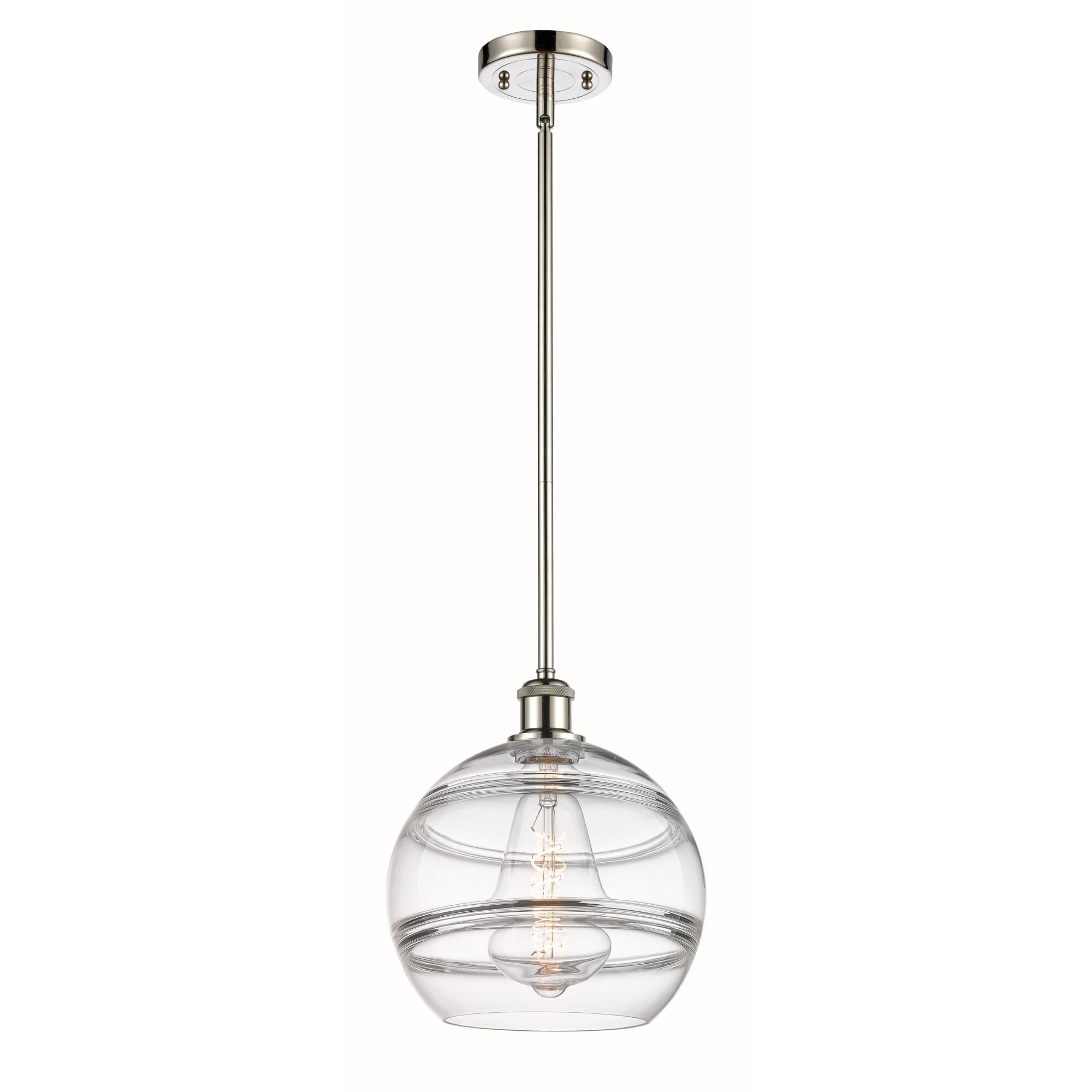 Shown in Polished Nickel finish and Clear glass