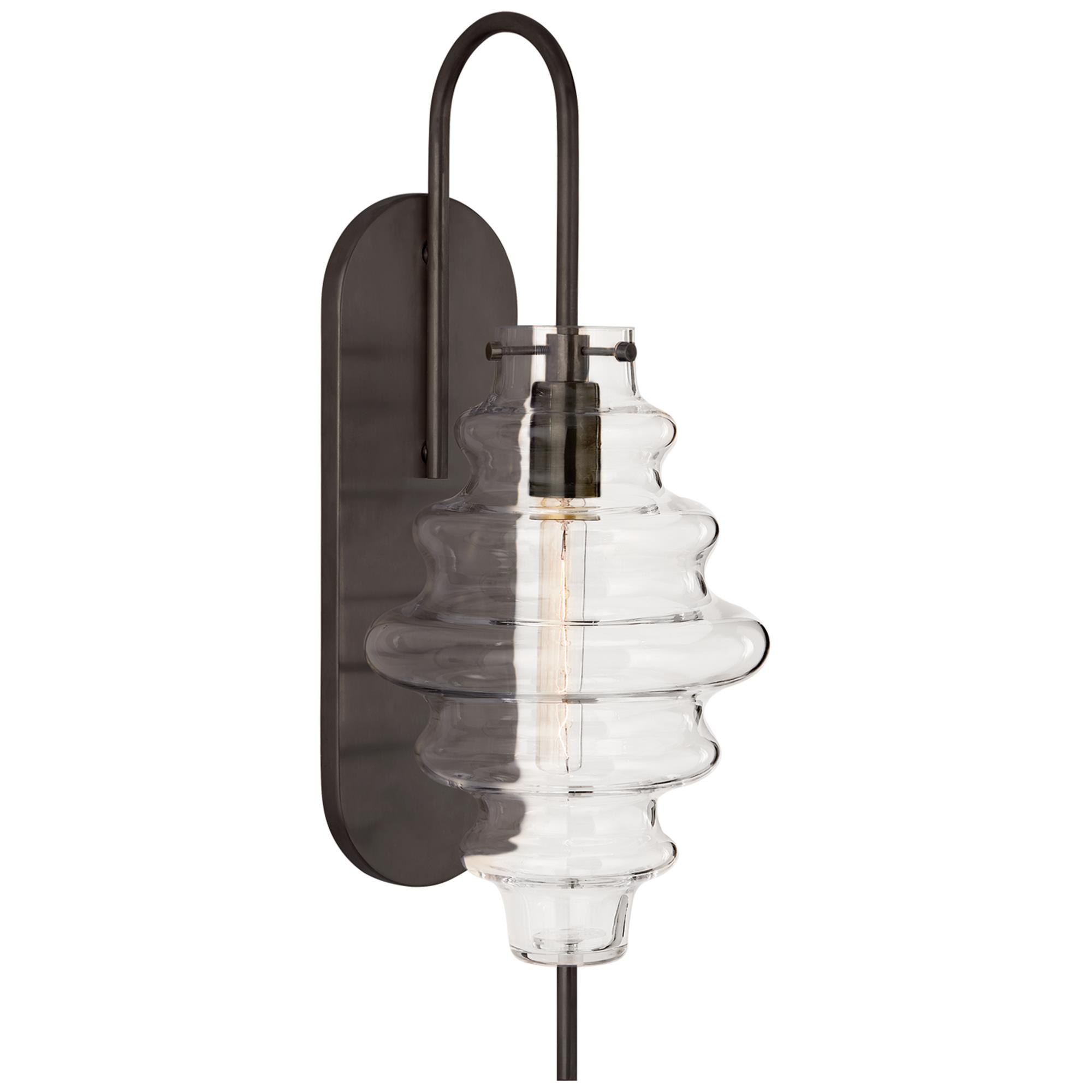 Shown in Bronze finish and Clear glass