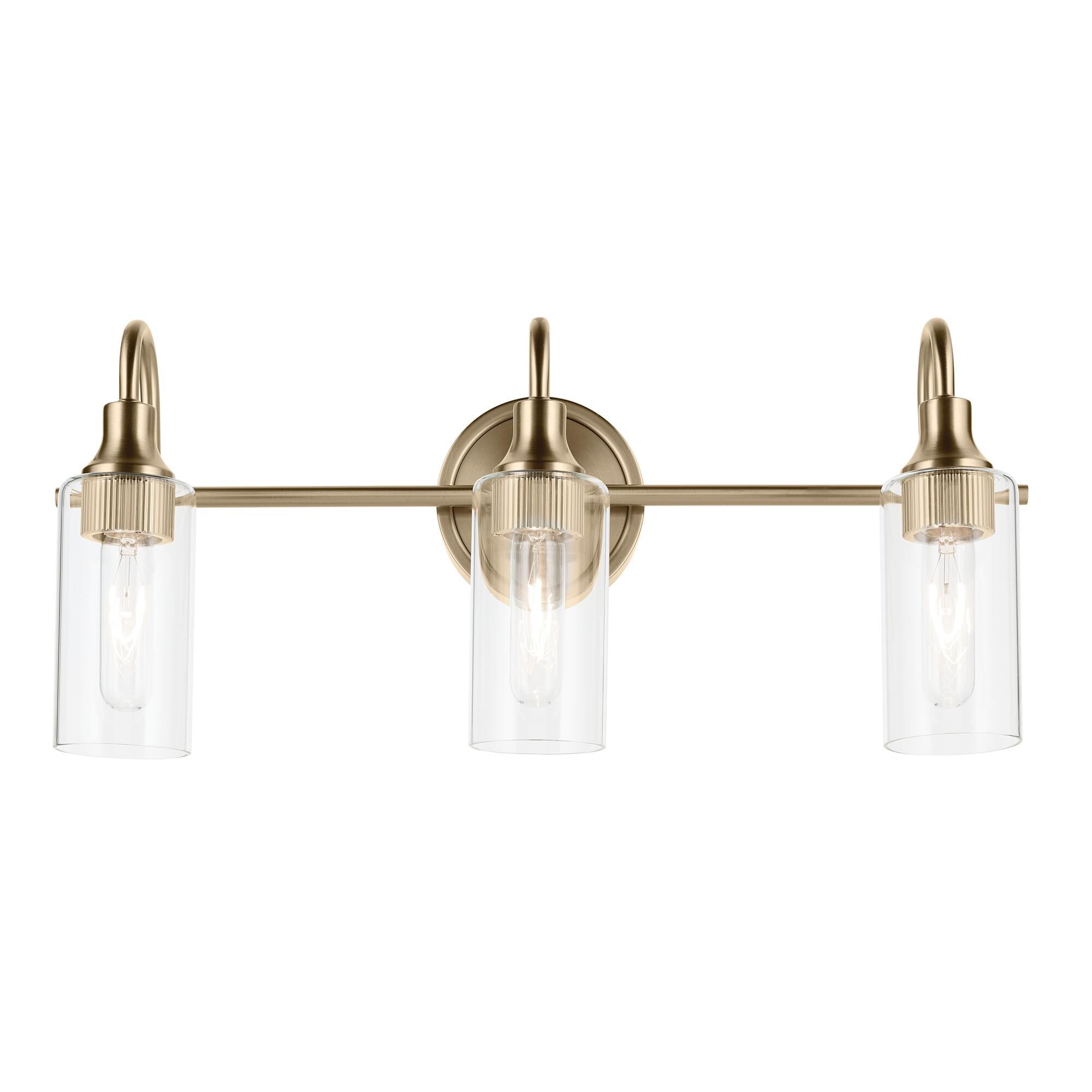 Shown in Champagne Bronze finish and Clear glass