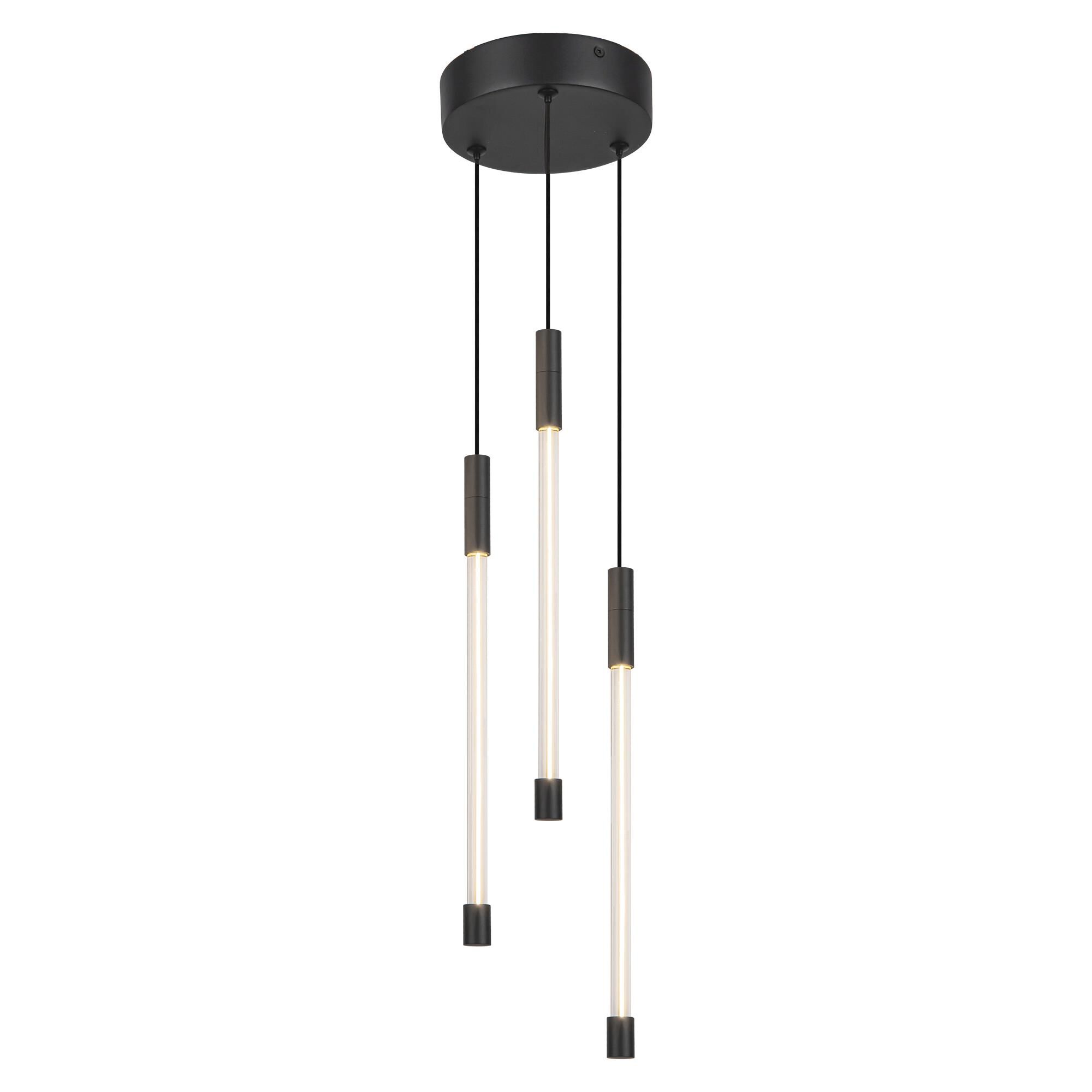 Shown in Black finish and Clear glass