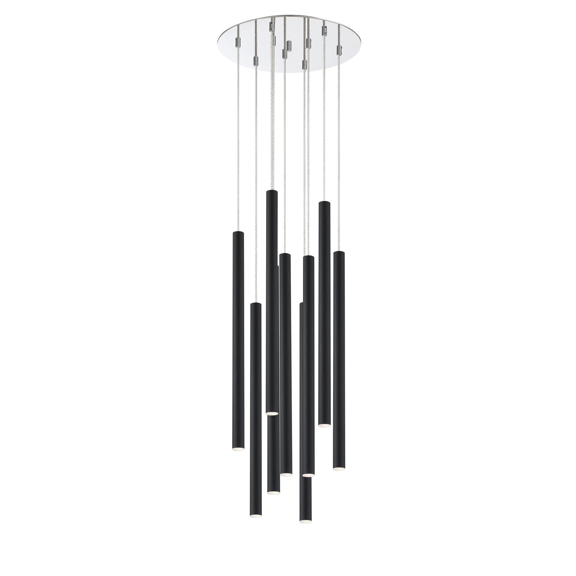 Shown in Chrome finish and Steel glass and Steel shade