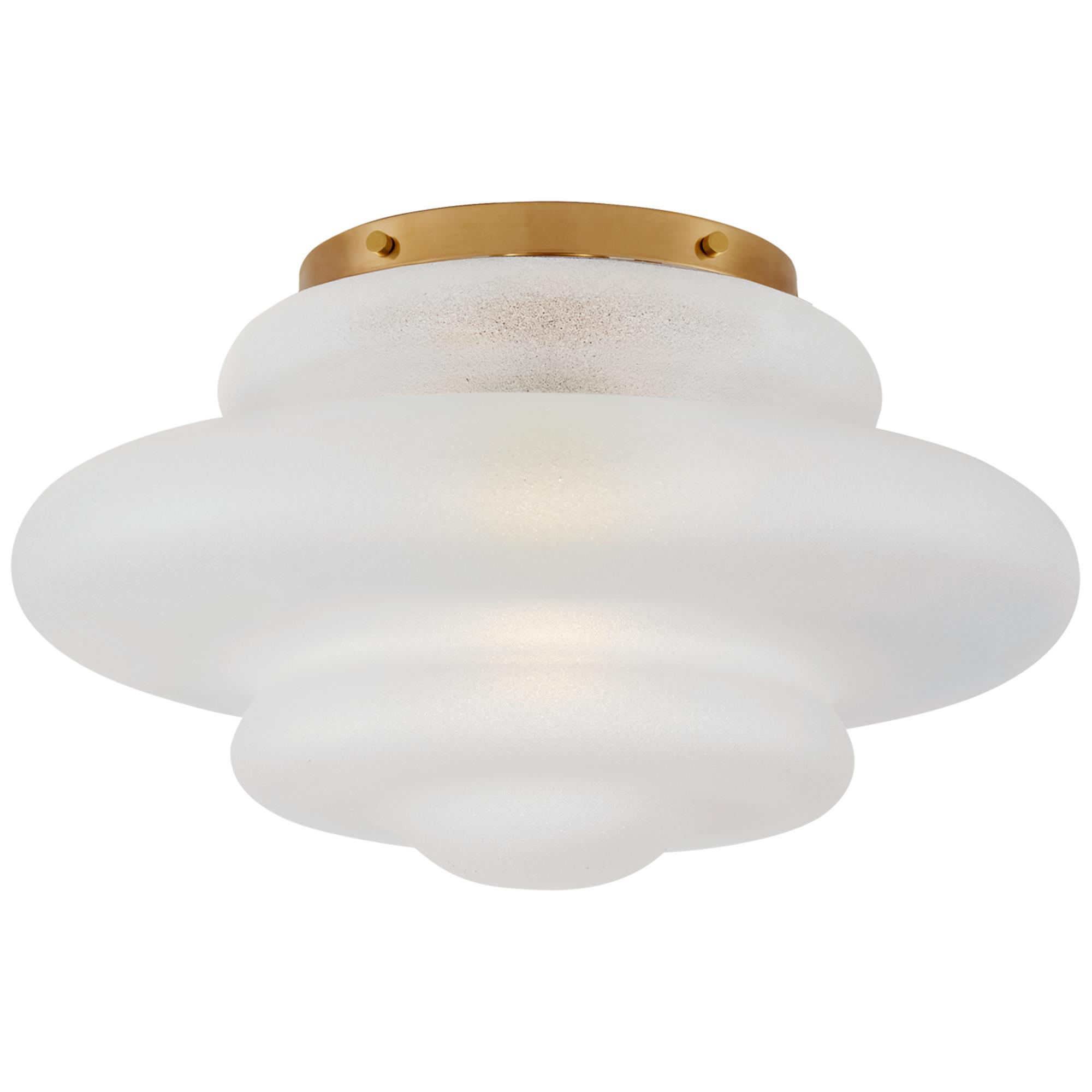 Shown in Antique-Burnished Brass finish and Volcanic glass