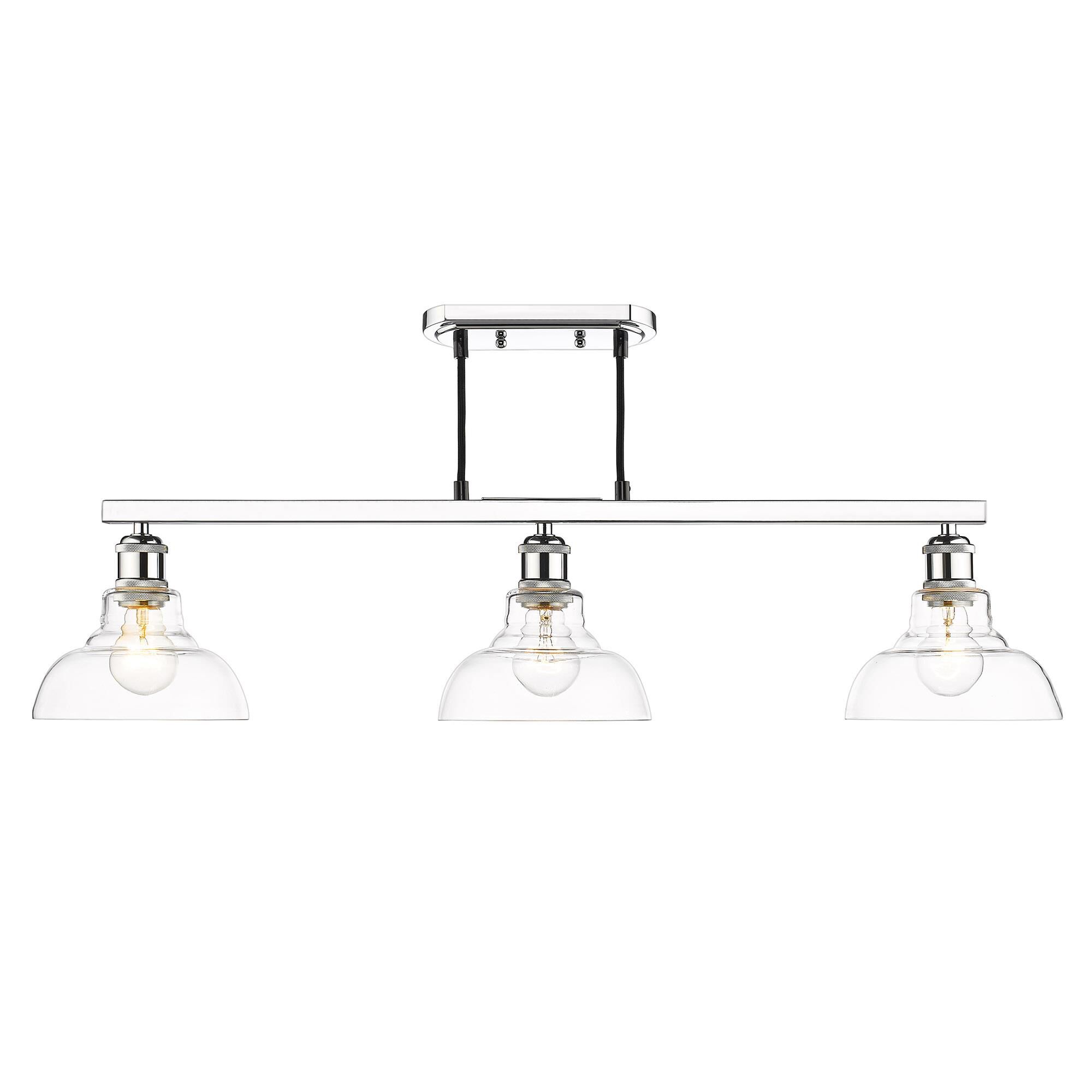 Shown in Chrome finish and Clear glass