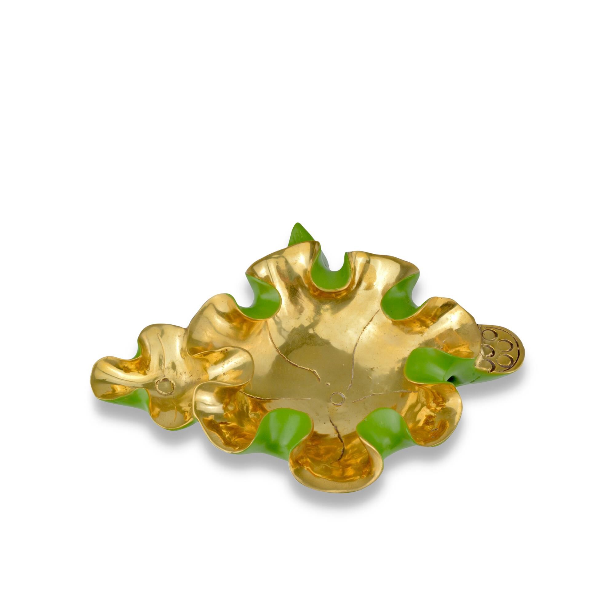 Wrapped Lotus Leaf Green Bowl Bowl by Currey and Company