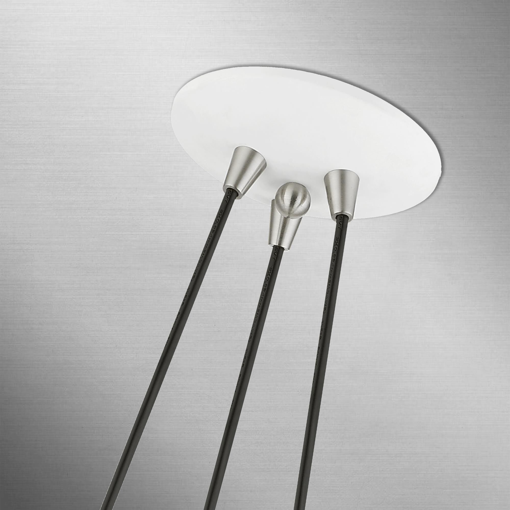 Shown in White with Brushed Nickel Accents finish and White Metal with Gold Inside shade