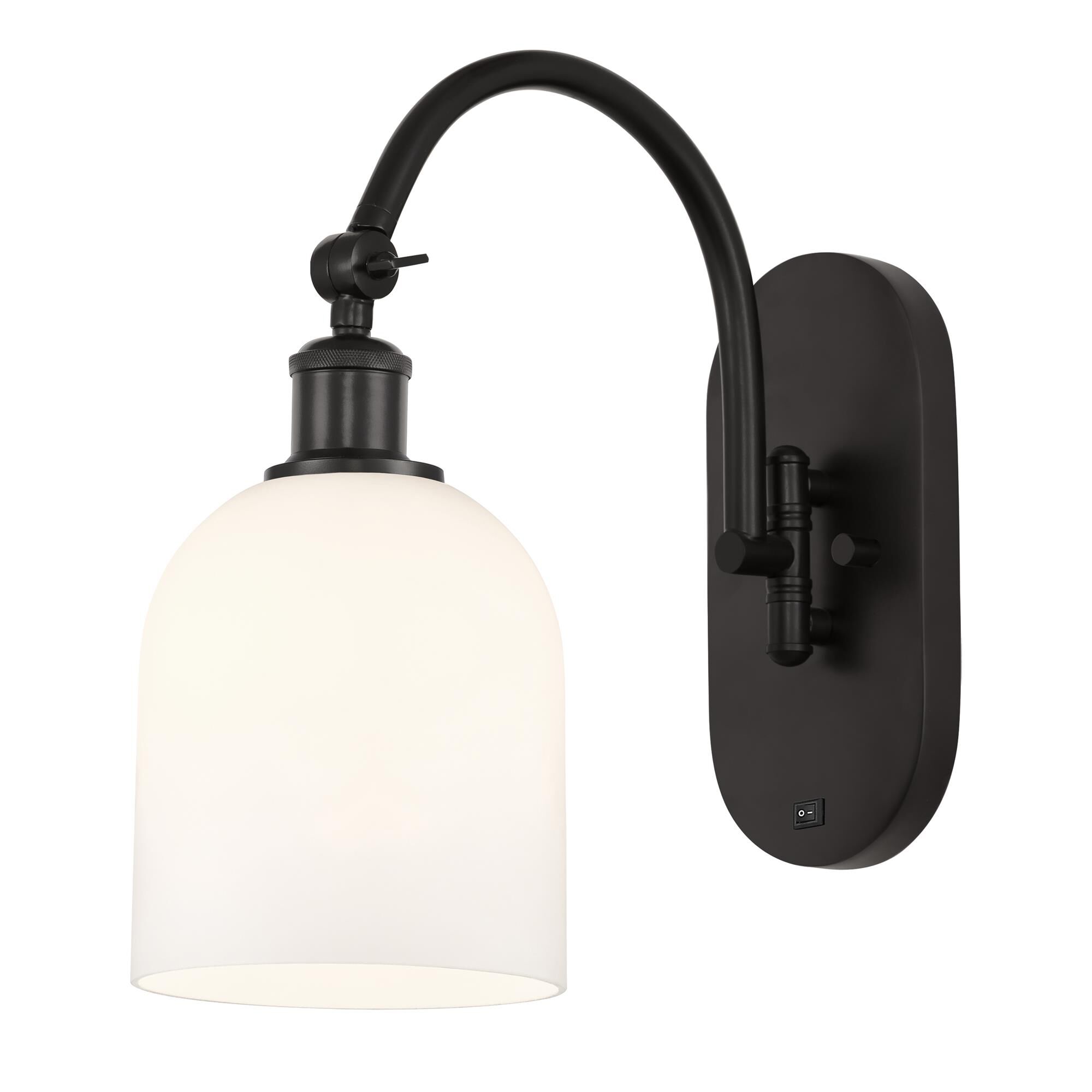 Shown in Oil Rubbed Bronze finish and Gloss White glass